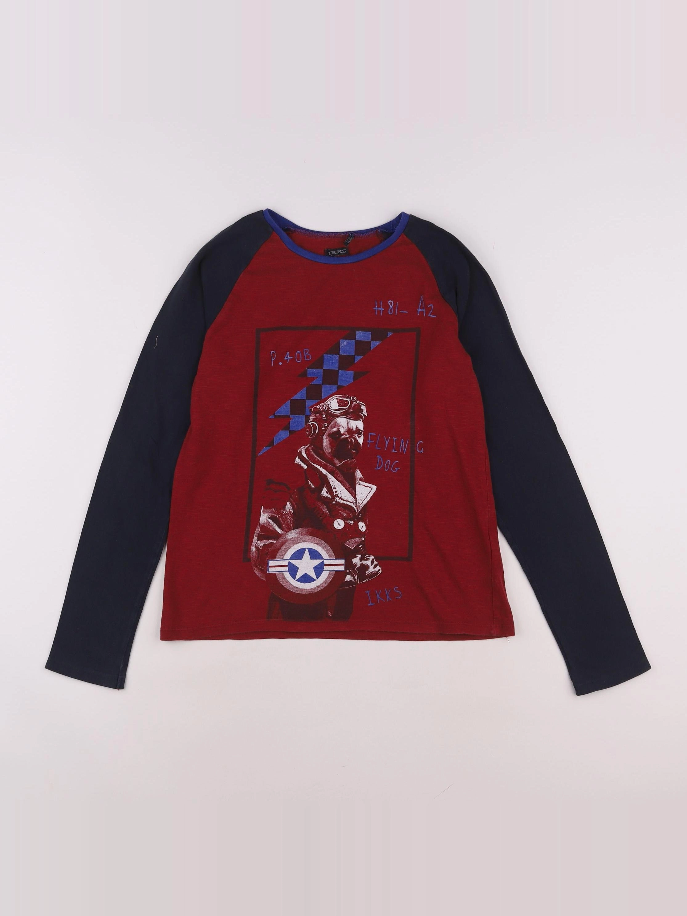 IKKS - tee-shirt bleu, rouge - 12 ans