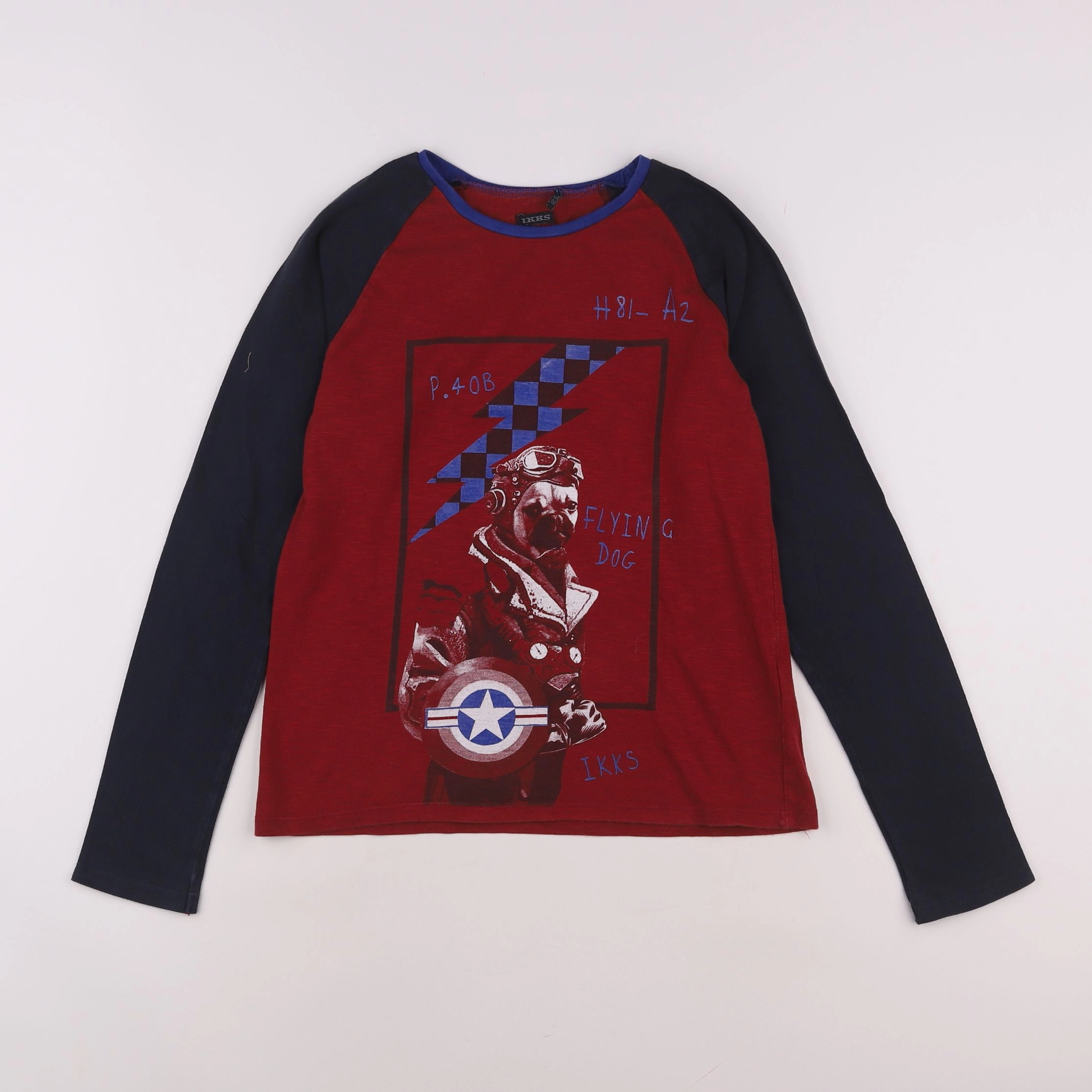 IKKS - tee-shirt bleu, rouge - 12 ans