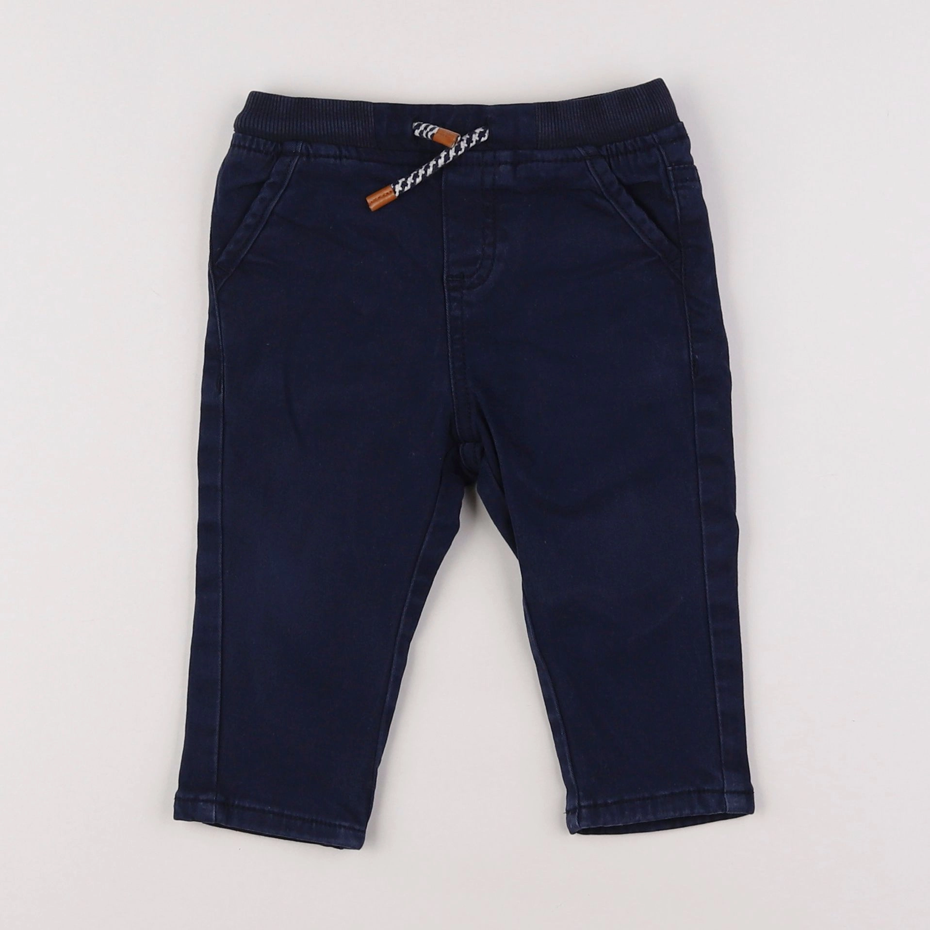 Vertbaudet - pantalon bleu - 12 mois