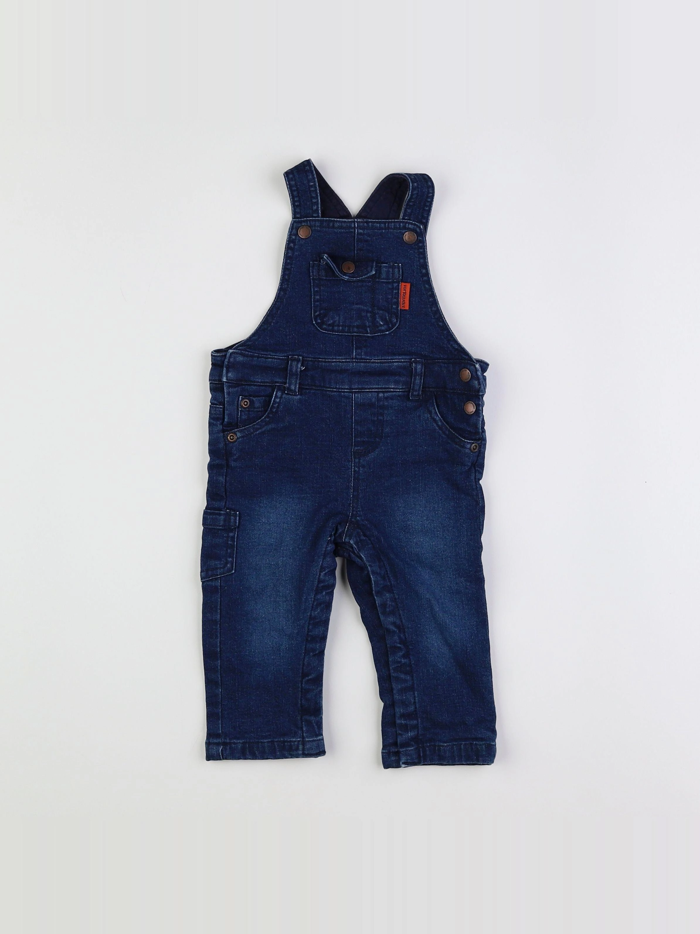 Vertbaudet - salopette doublé bleu - 9 mois