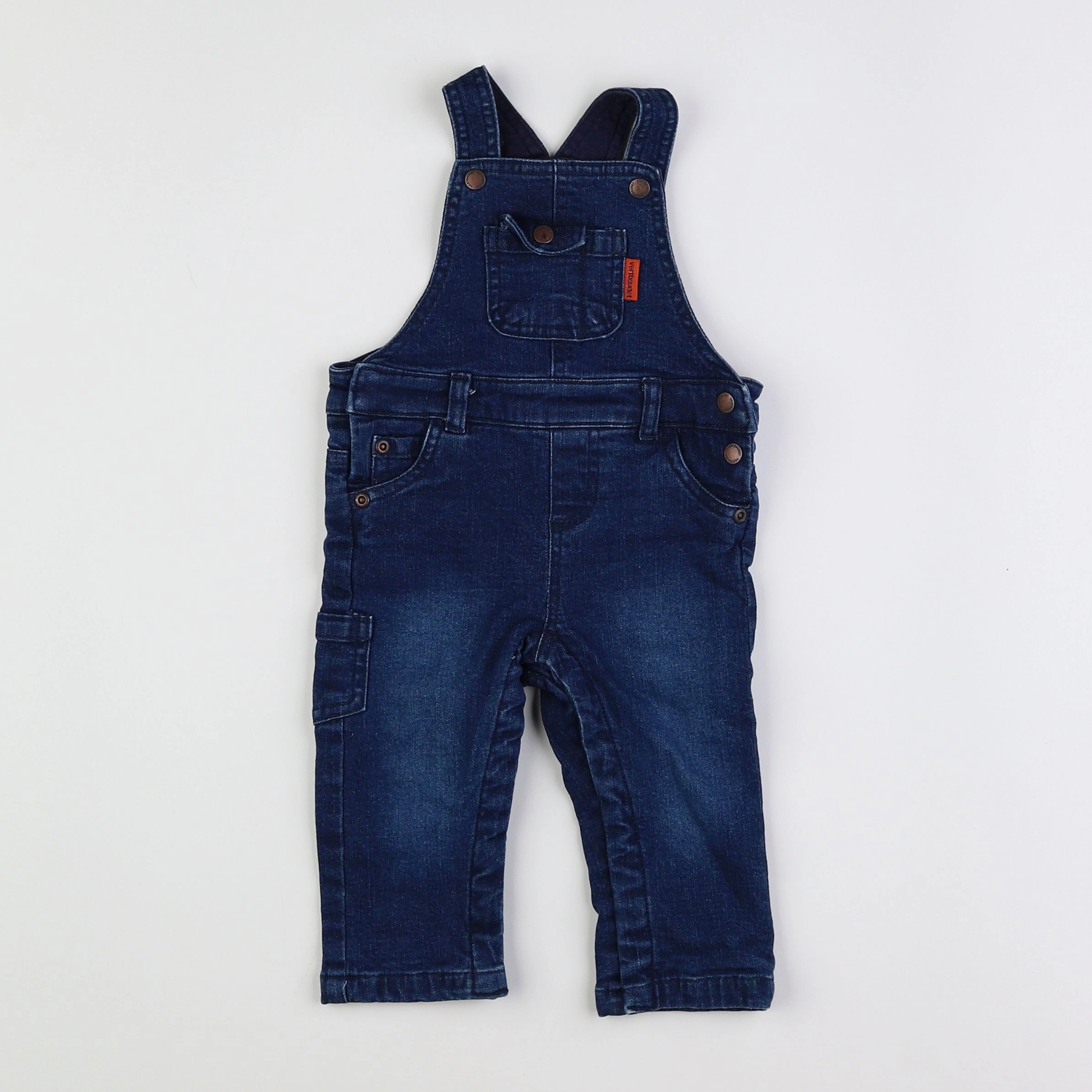 Vertbaudet - salopette doublé bleu - 9 mois