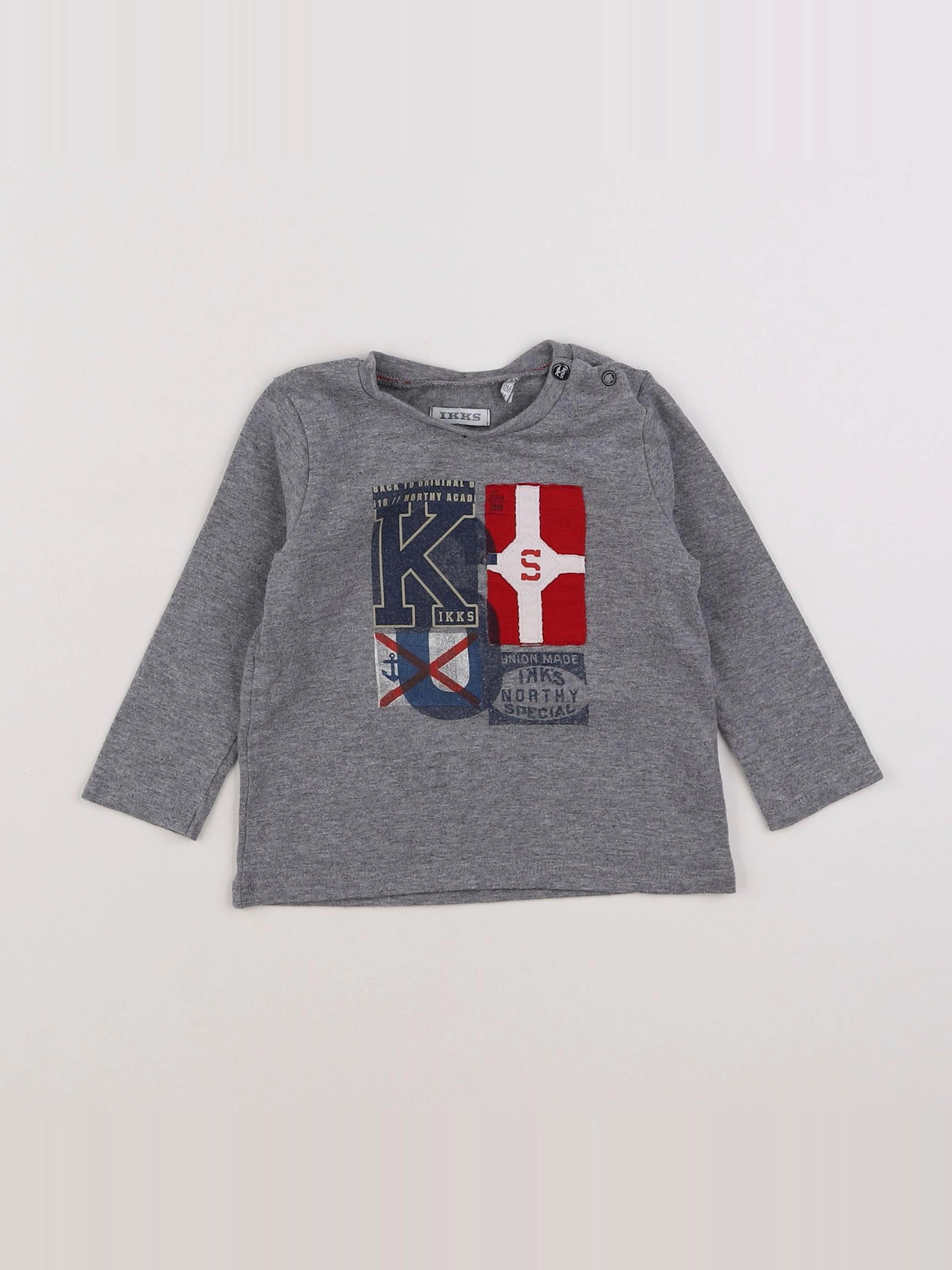 IKKS - tee-shirt gris - 12 mois