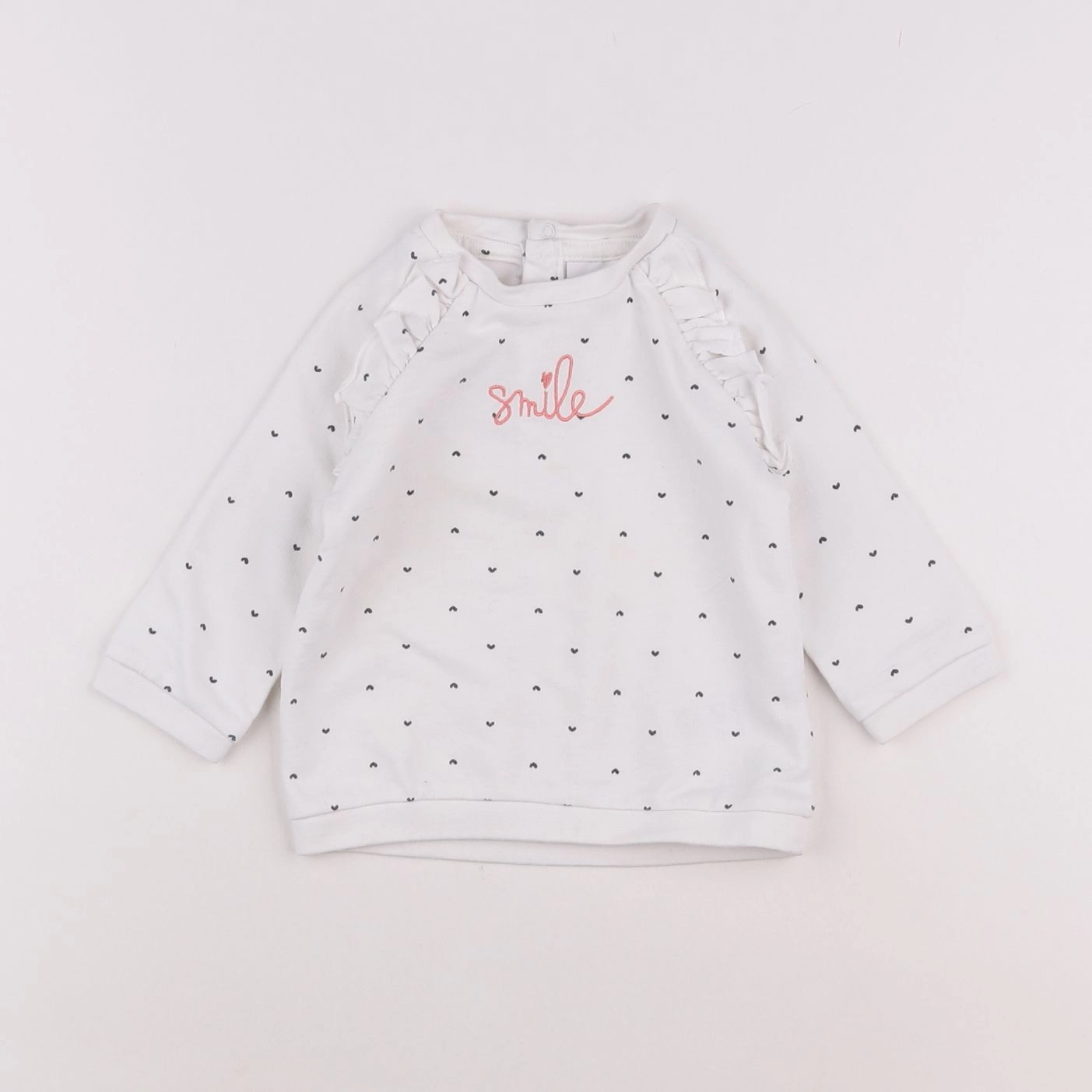 Vertbaudet - sweat blanc - 9 mois