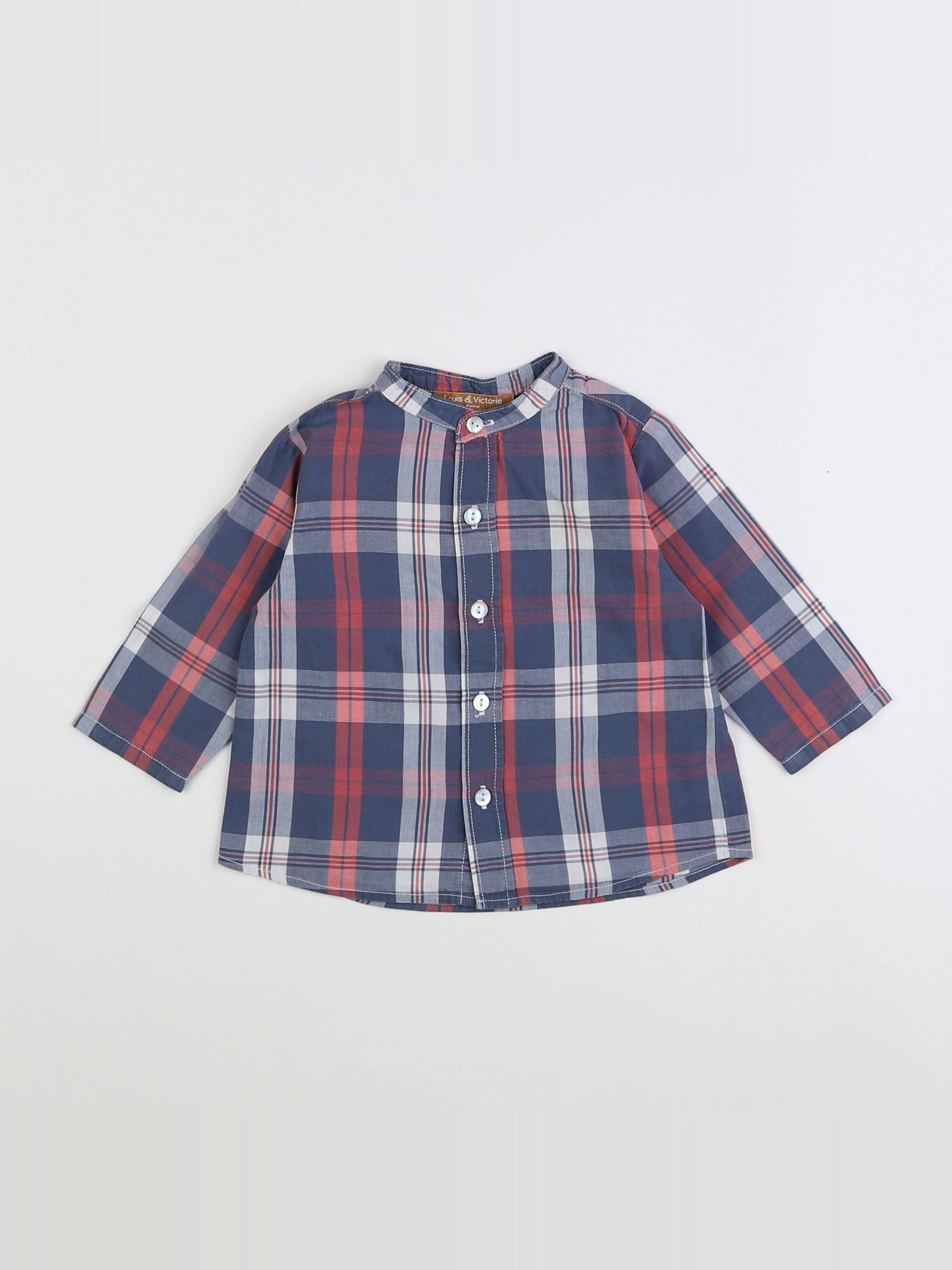 Louis et Victorie - chemise bleu - 6 mois
