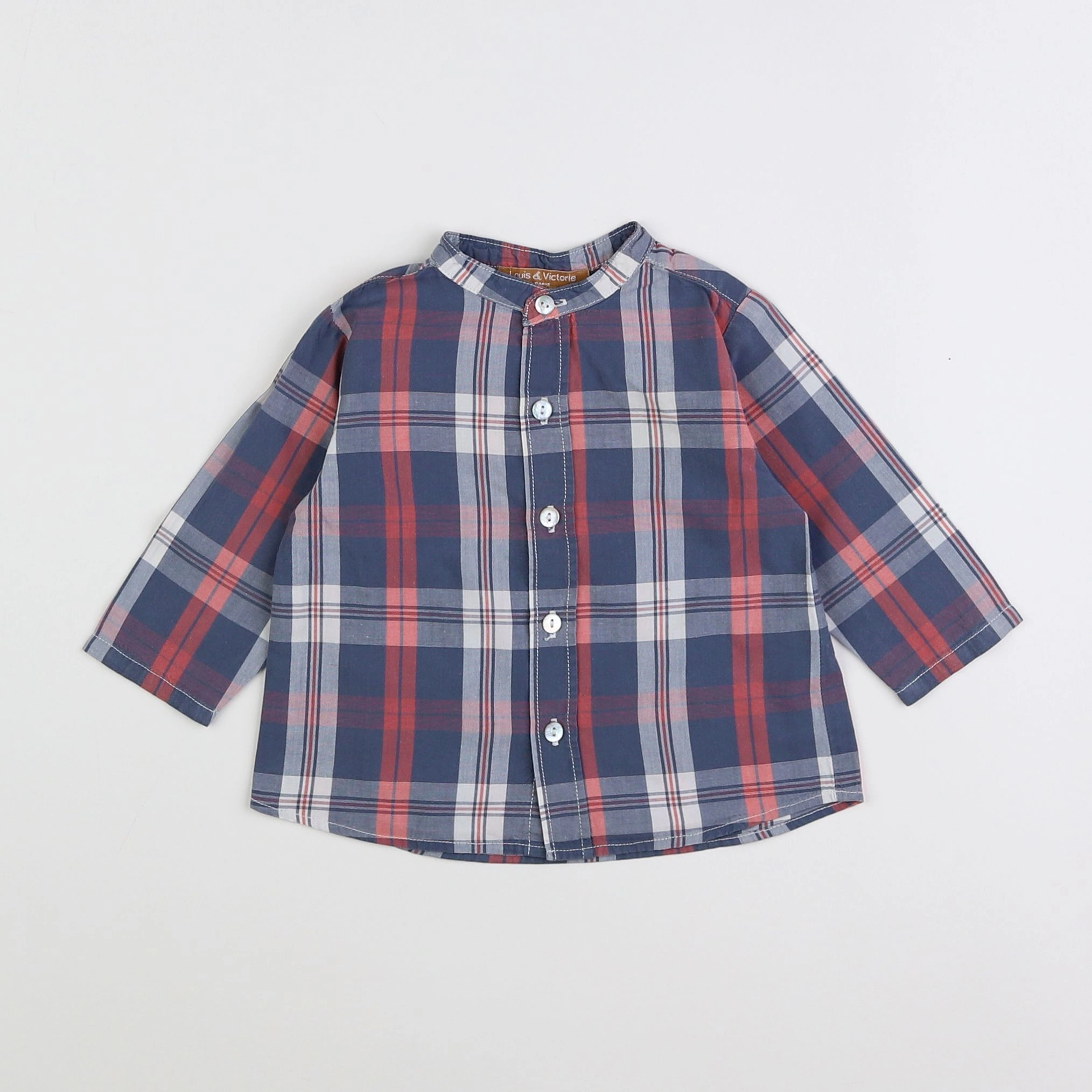 Louis et Victorie - chemise bleu - 6 mois