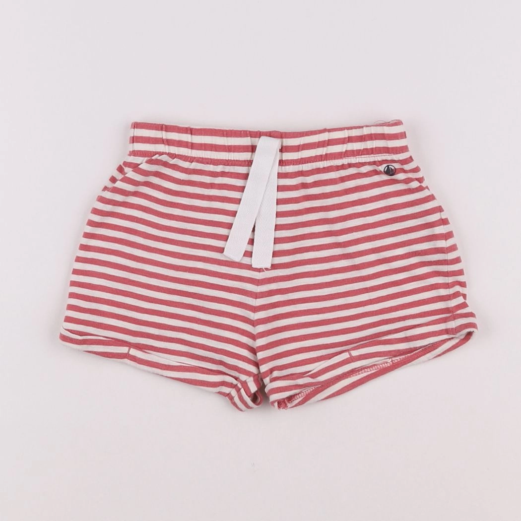 Petit Bateau - short blanc, rose - 3 ans