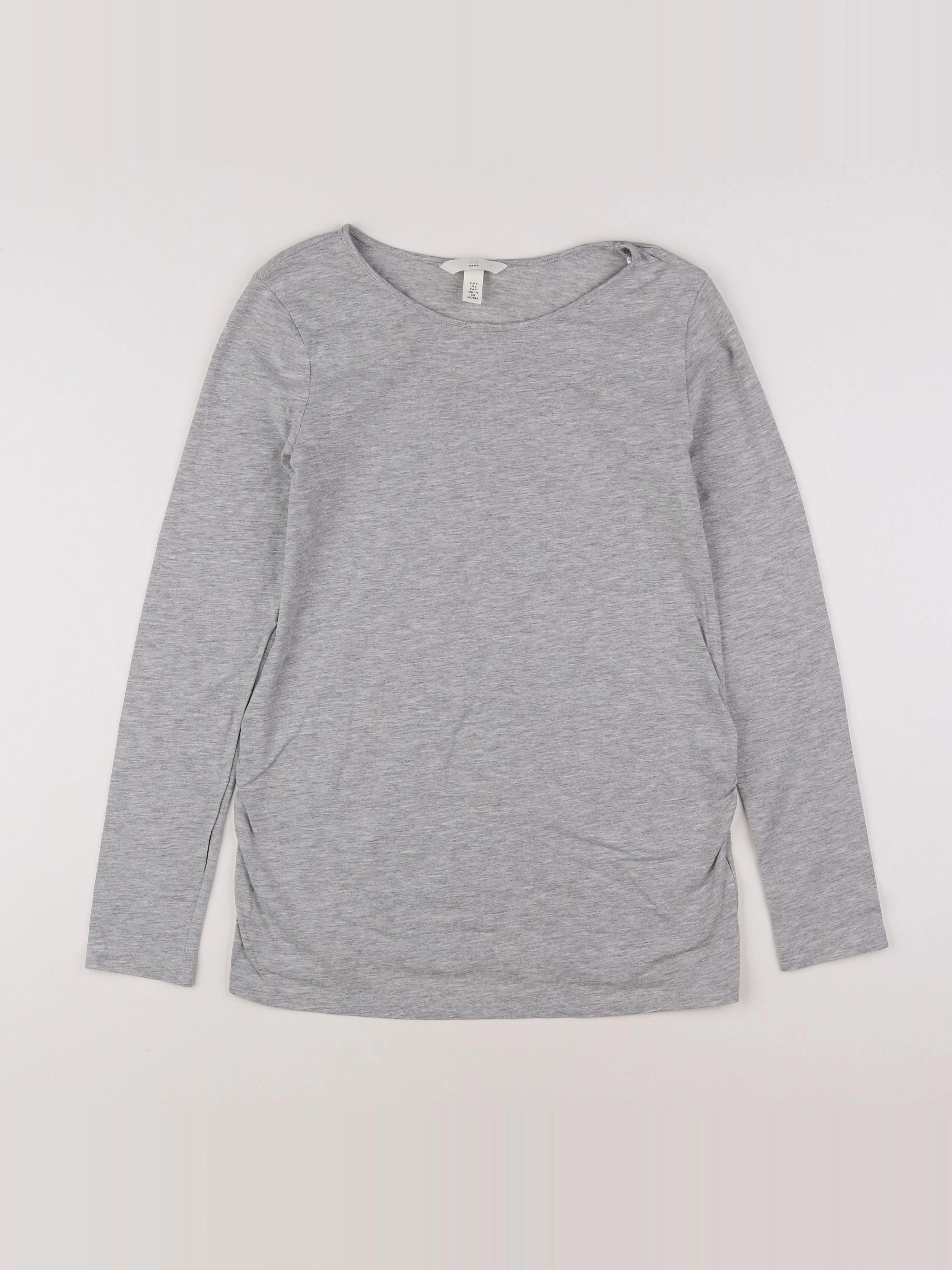 H&M - tee-shirt grossesse gris - 36 à 38