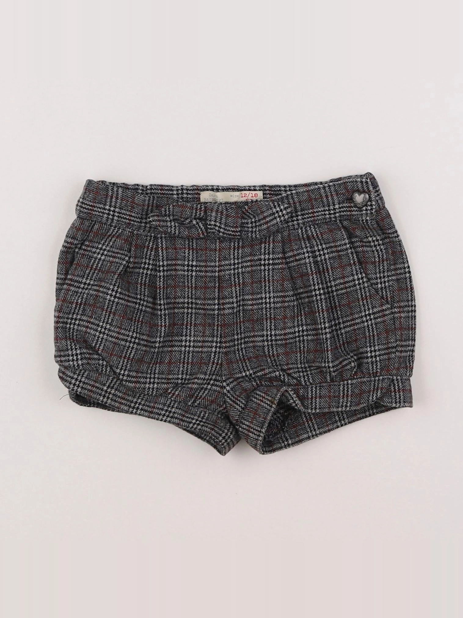 Zara - short gris - 12/18 mois