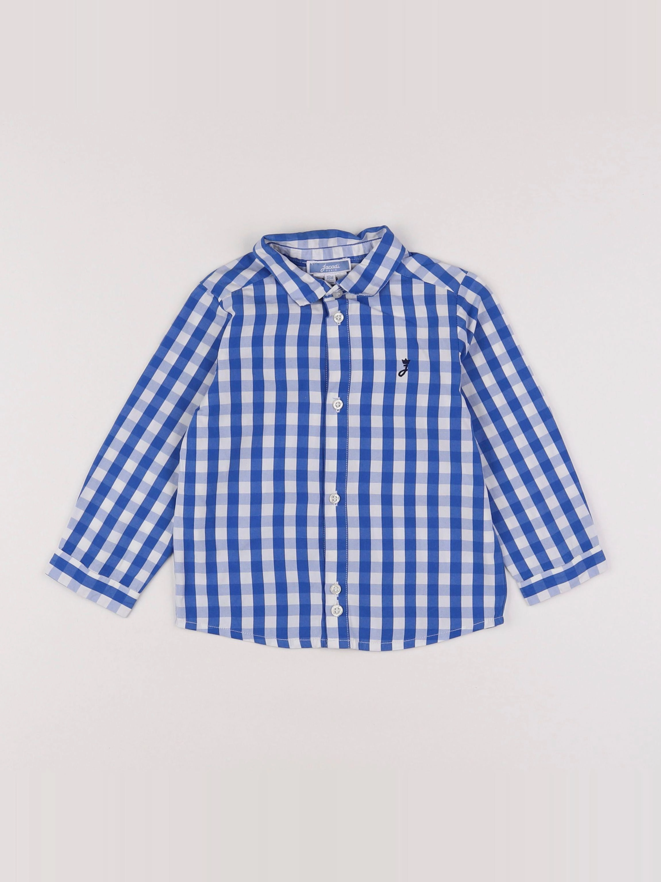 Jacadi - chemise blanc, bleu - 18 mois