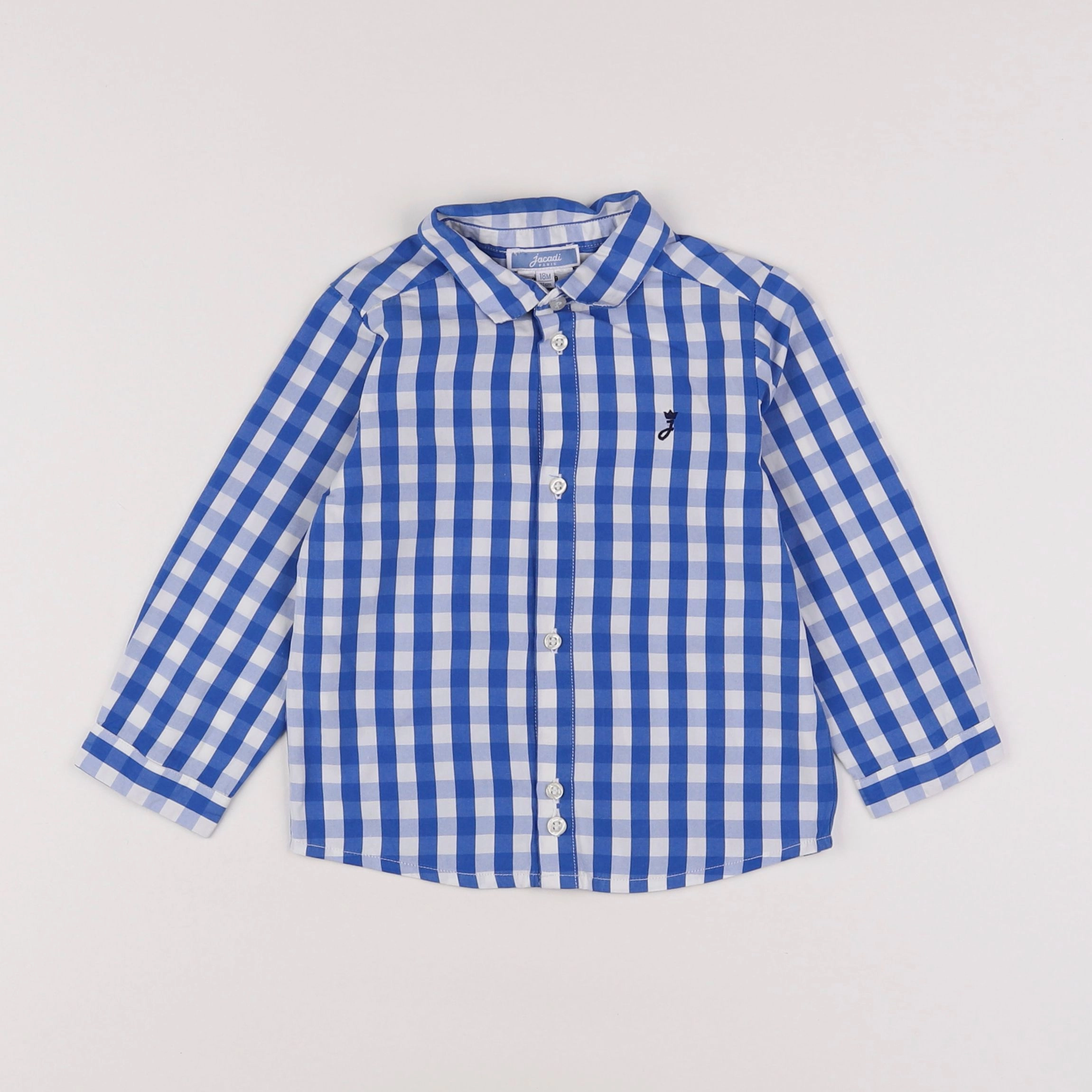 Jacadi - chemise blanc, bleu - 18 mois