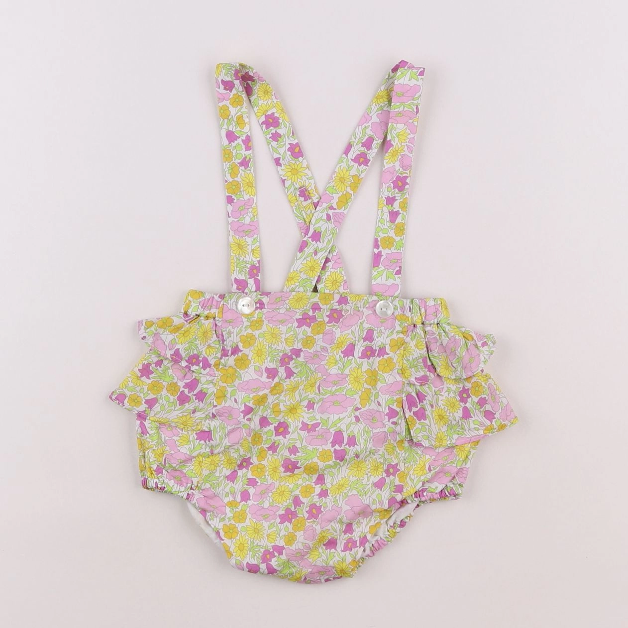 Jacadi - bloomer volants au dos, liberty multicolore - 12 mois