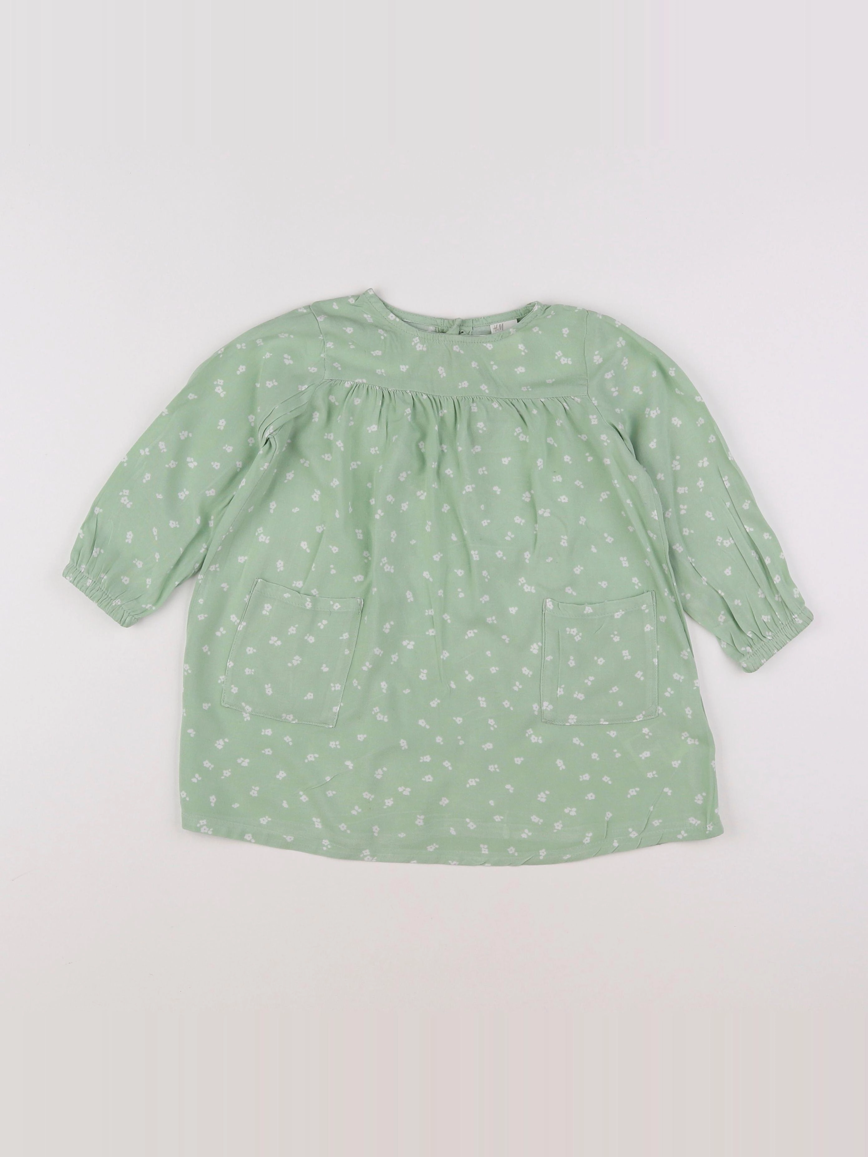 H&M - robe vert - 12/18 mois
