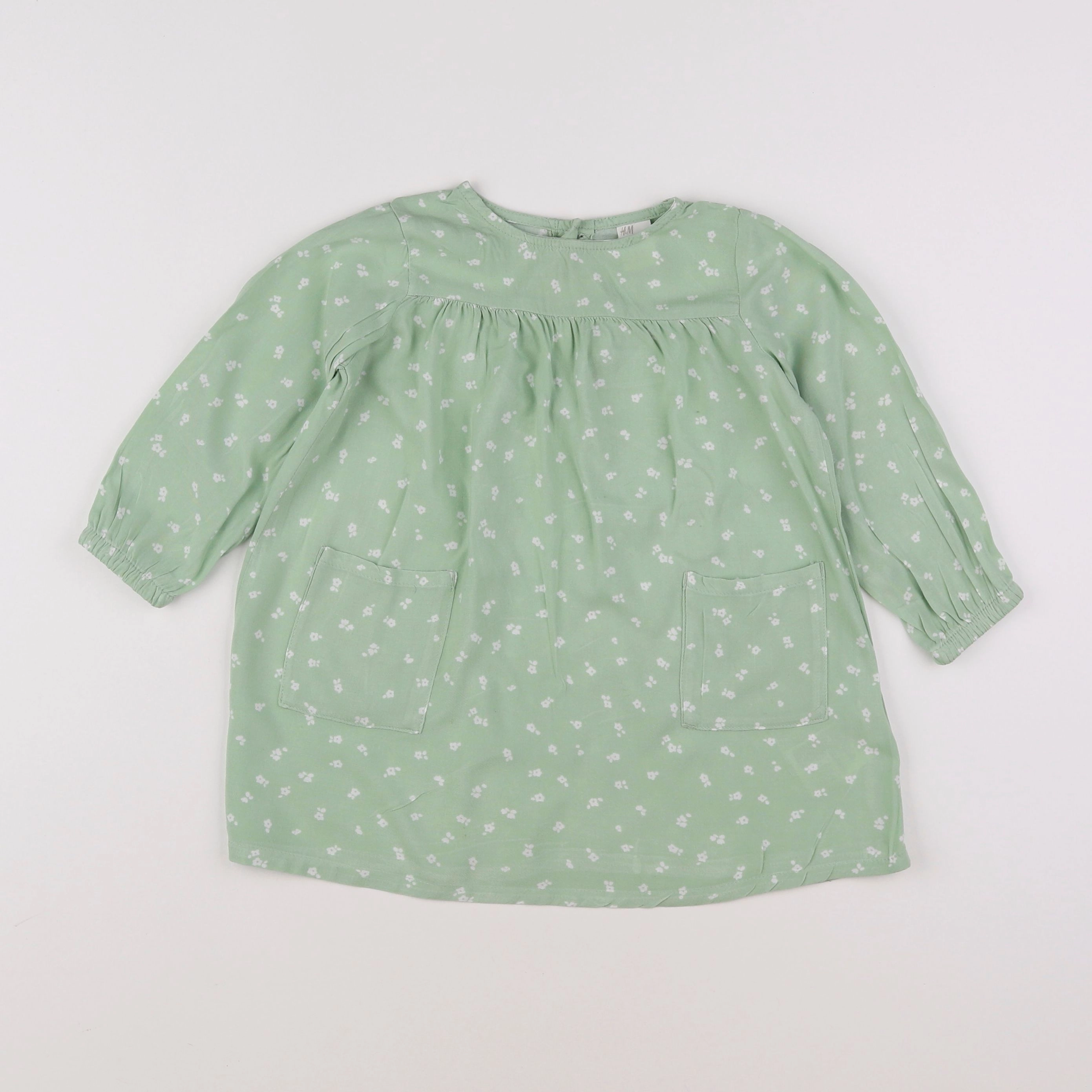 H&M - robe vert - 12/18 mois