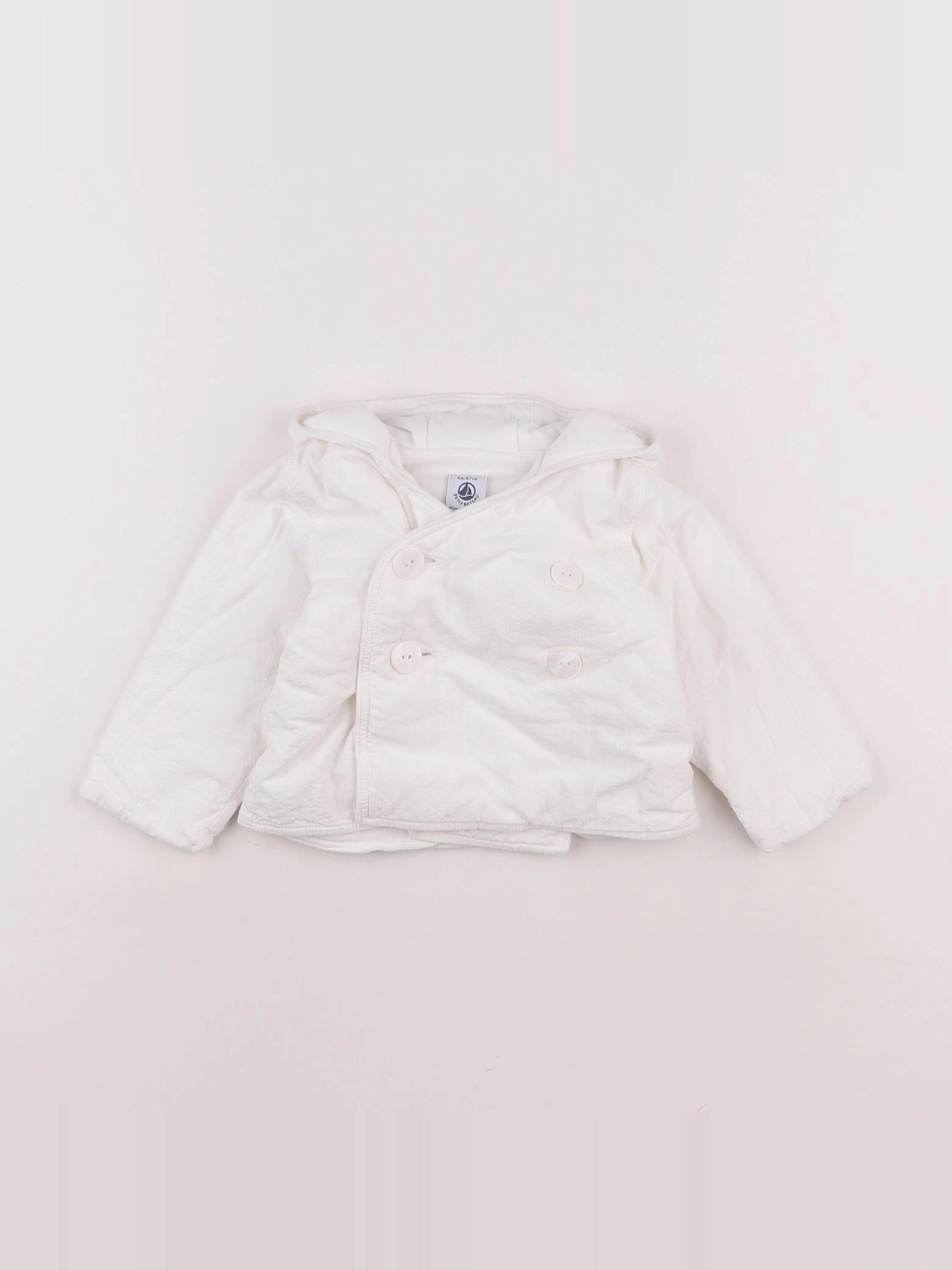 Petit Bateau - veste blanc - 6 mois