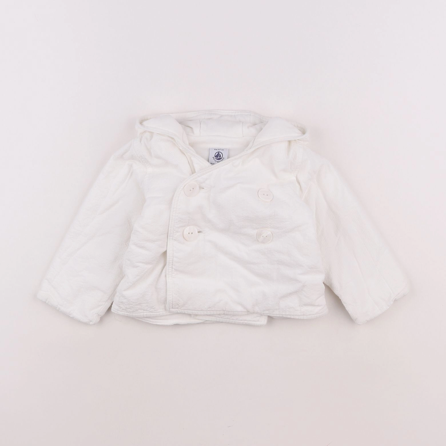 Petit Bateau - veste blanc - 6 mois