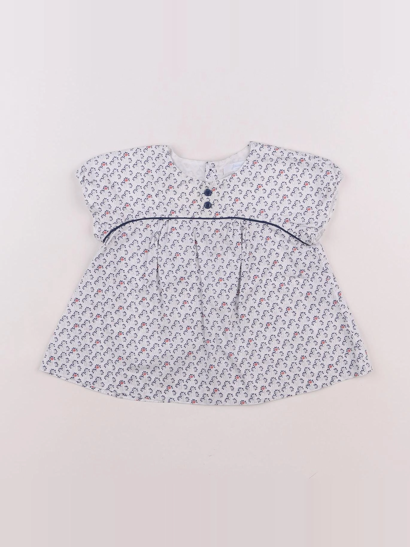 Jacadi - blouse bleu, blanc - 12 mois