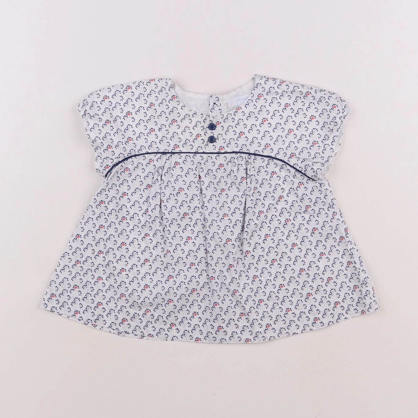 Jacadi - blouse bleu, blanc - 12 mois