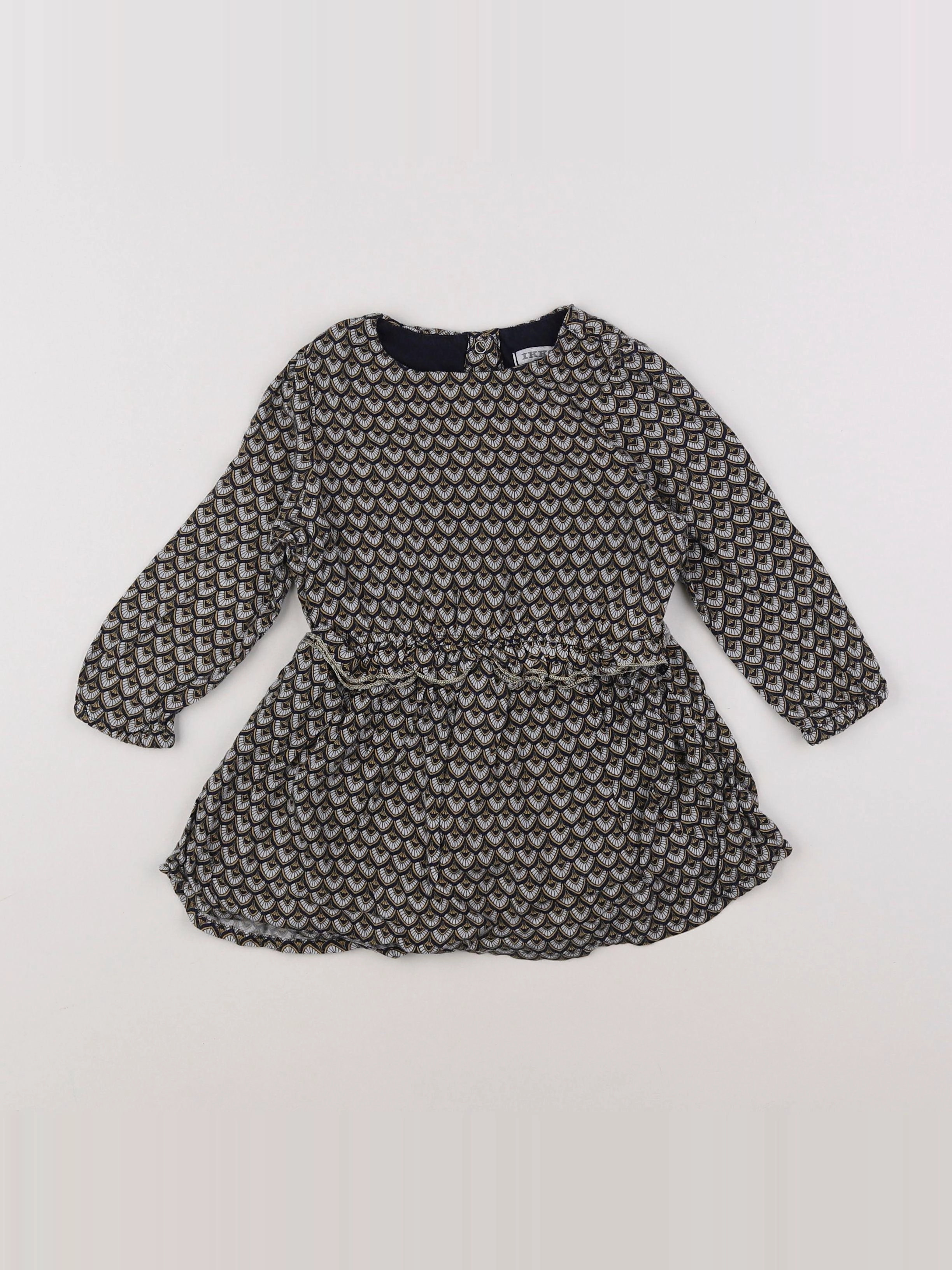 IKKS - robe noir, jaune - 18 mois