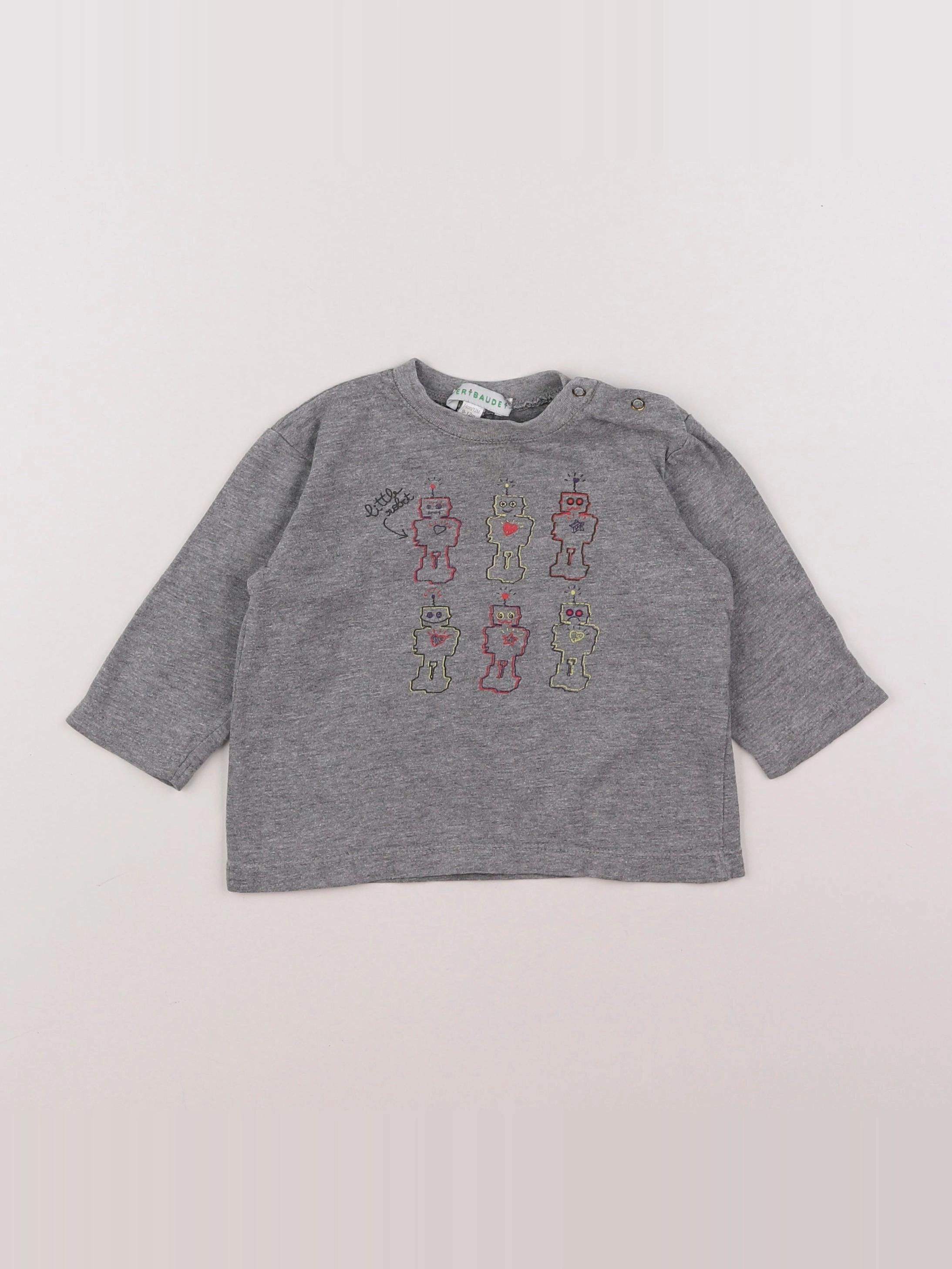 Vertbaudet - tee-shirt gris - 9/12 mois