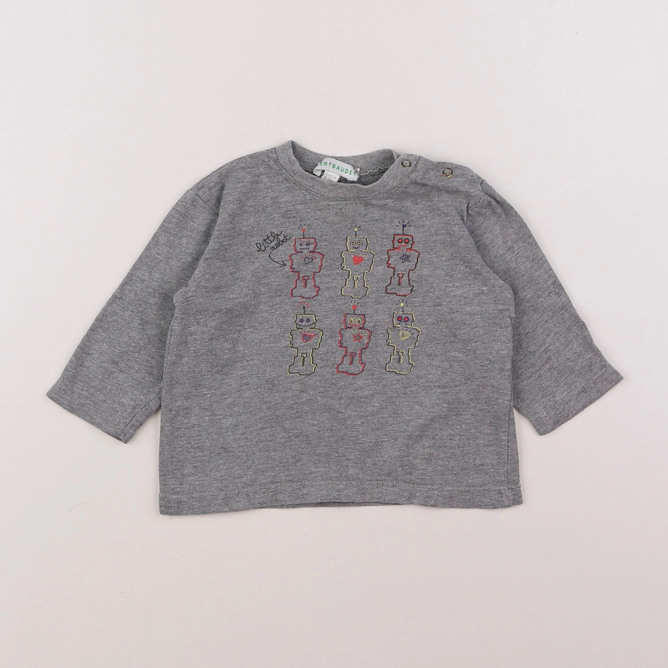 Vertbaudet - tee-shirt gris - 9/12 mois