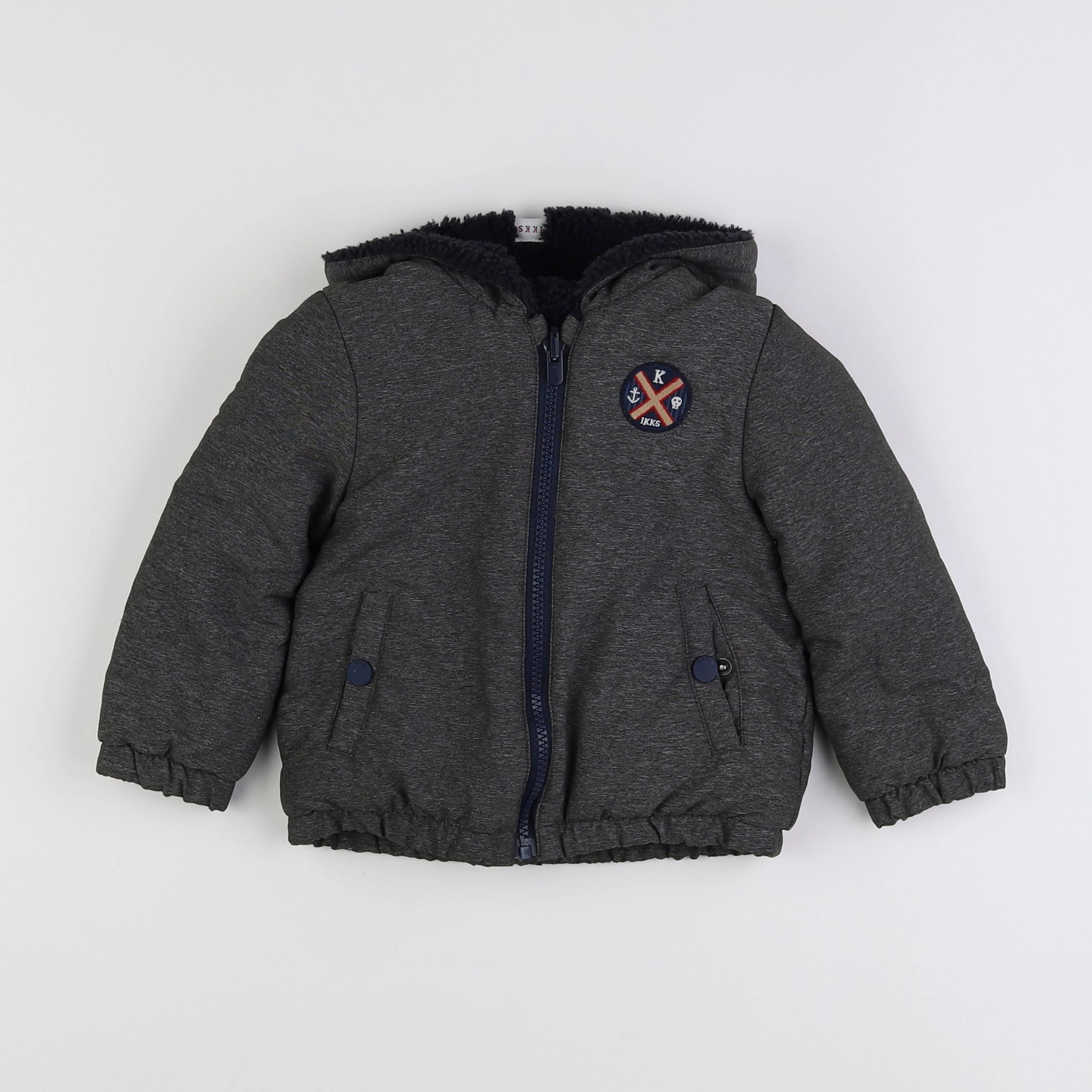 IKKS - veste doublé gris - 2 ans