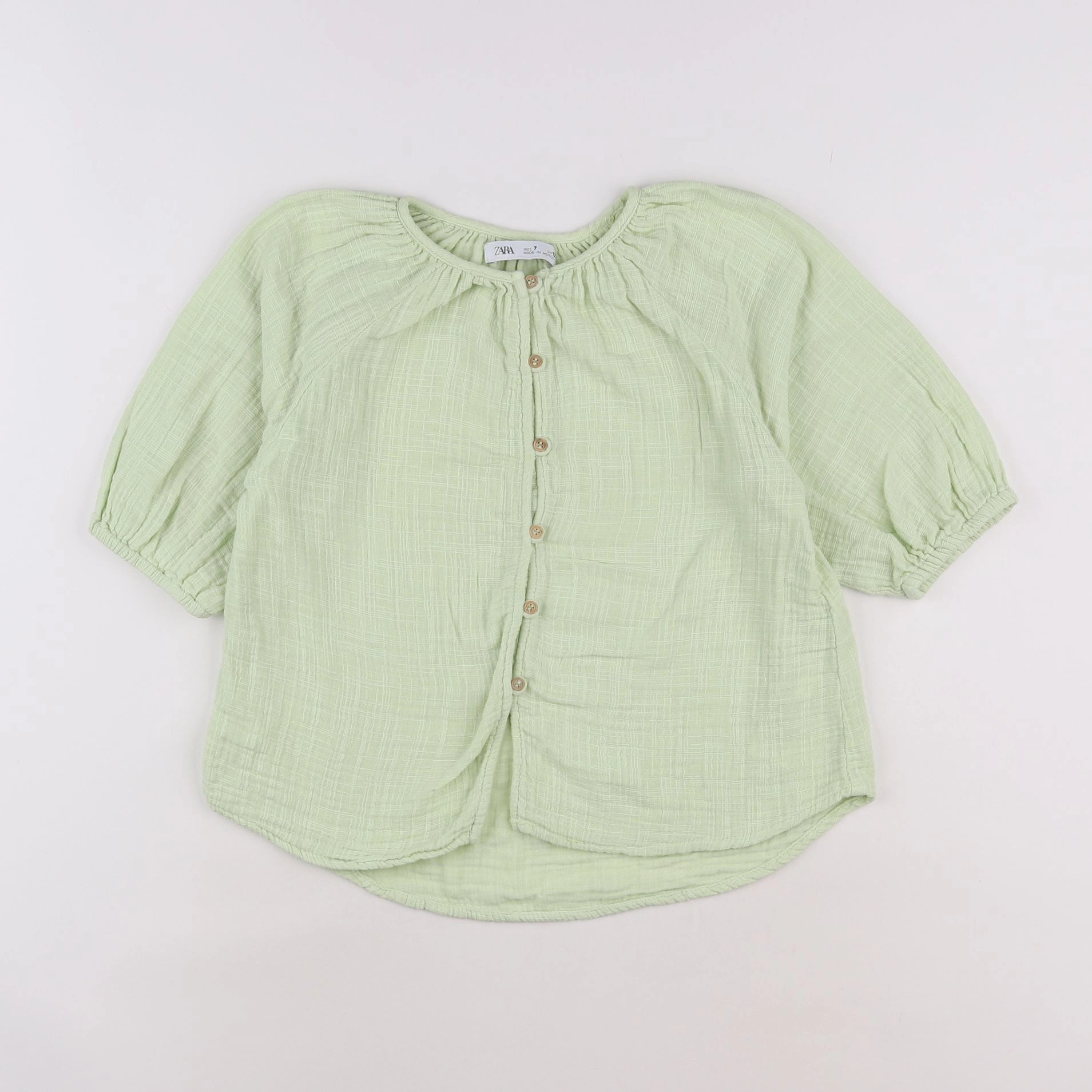 Zara - blouse vert - 7 ans