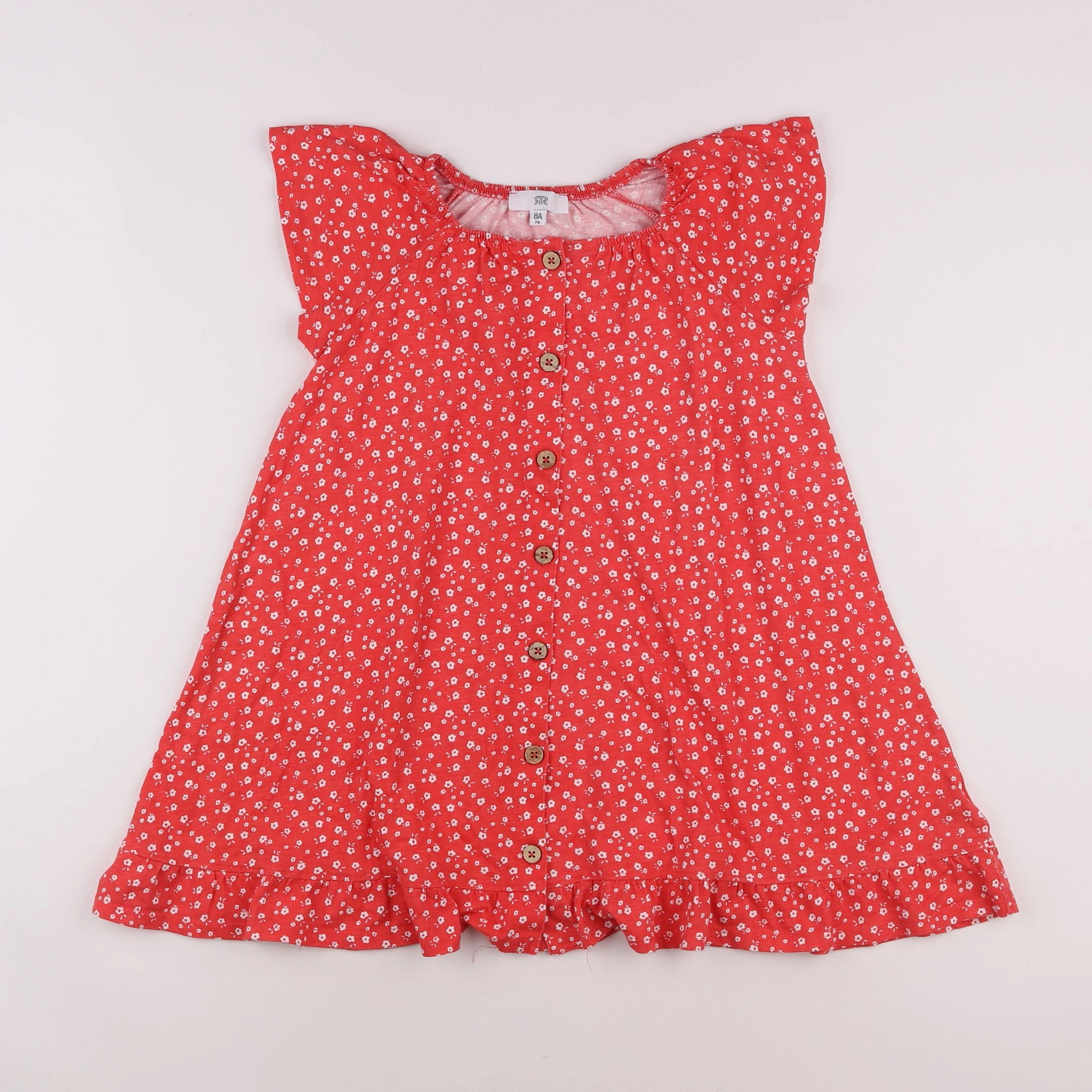 La Redoute - robe rouge, blanc - 8 ans