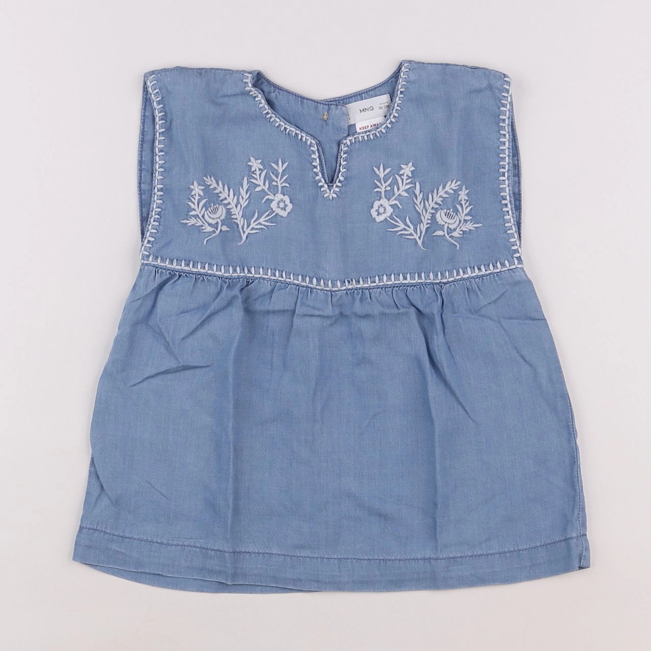 Mango - blouse bleu - 18 mois à 2 ans