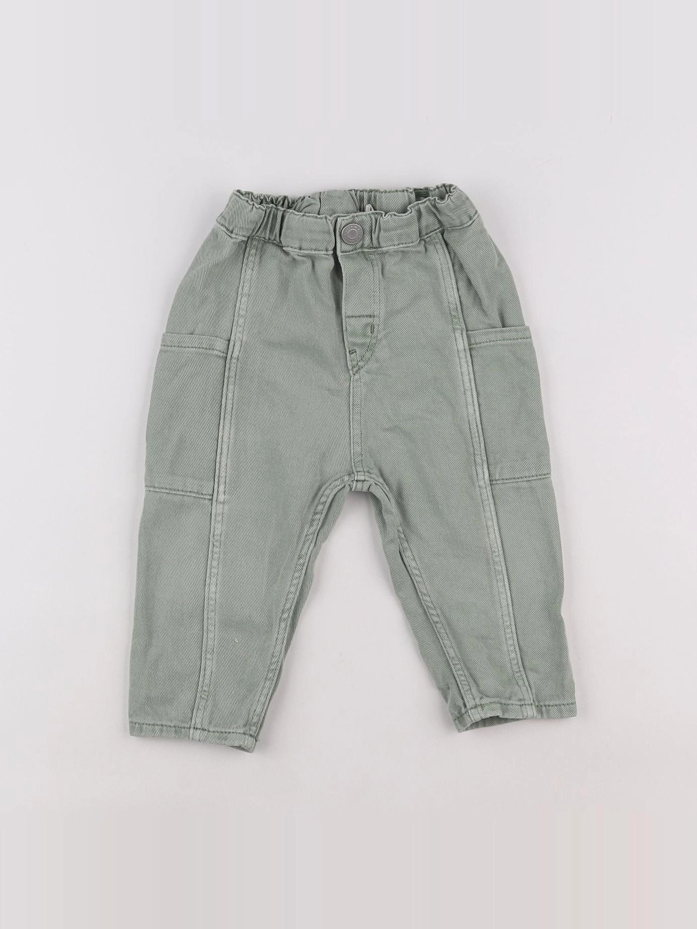 H&M - jean vert - 9/12 mois
