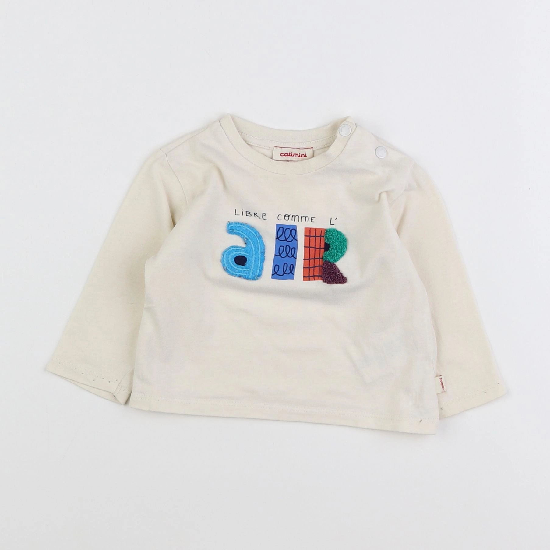 Catimini - tee-shirt beige - 12 mois