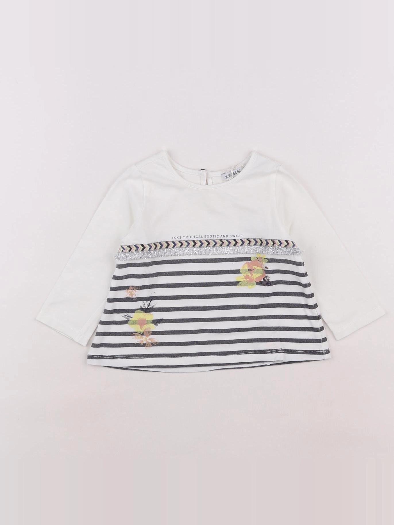 IKKS - tee-shirt bleu, blanc - 12 mois