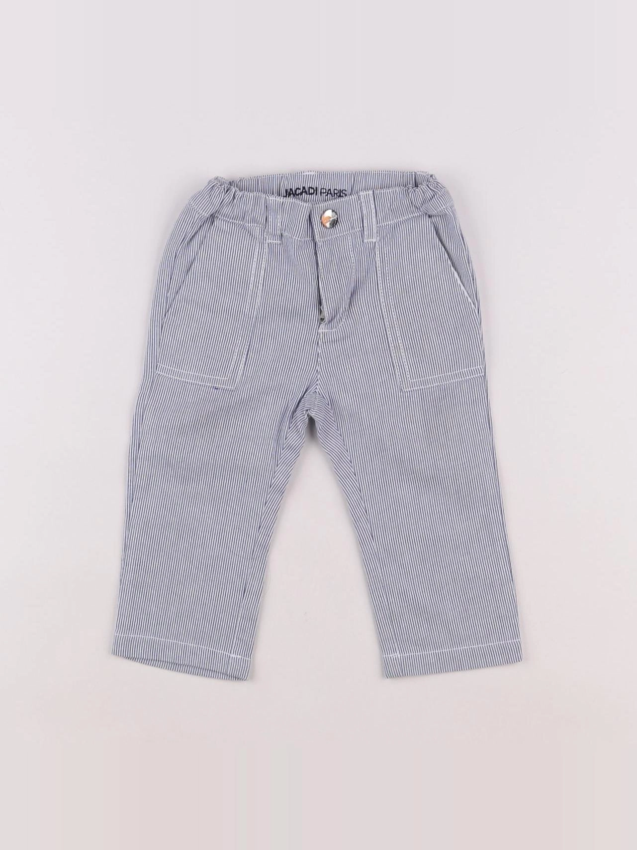 Jacadi - pantalon bleu, blanc - 12 mois