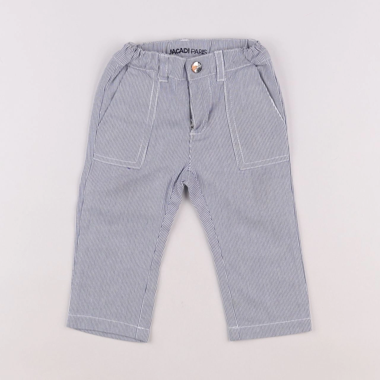 Jacadi - pantalon bleu, blanc - 12 mois