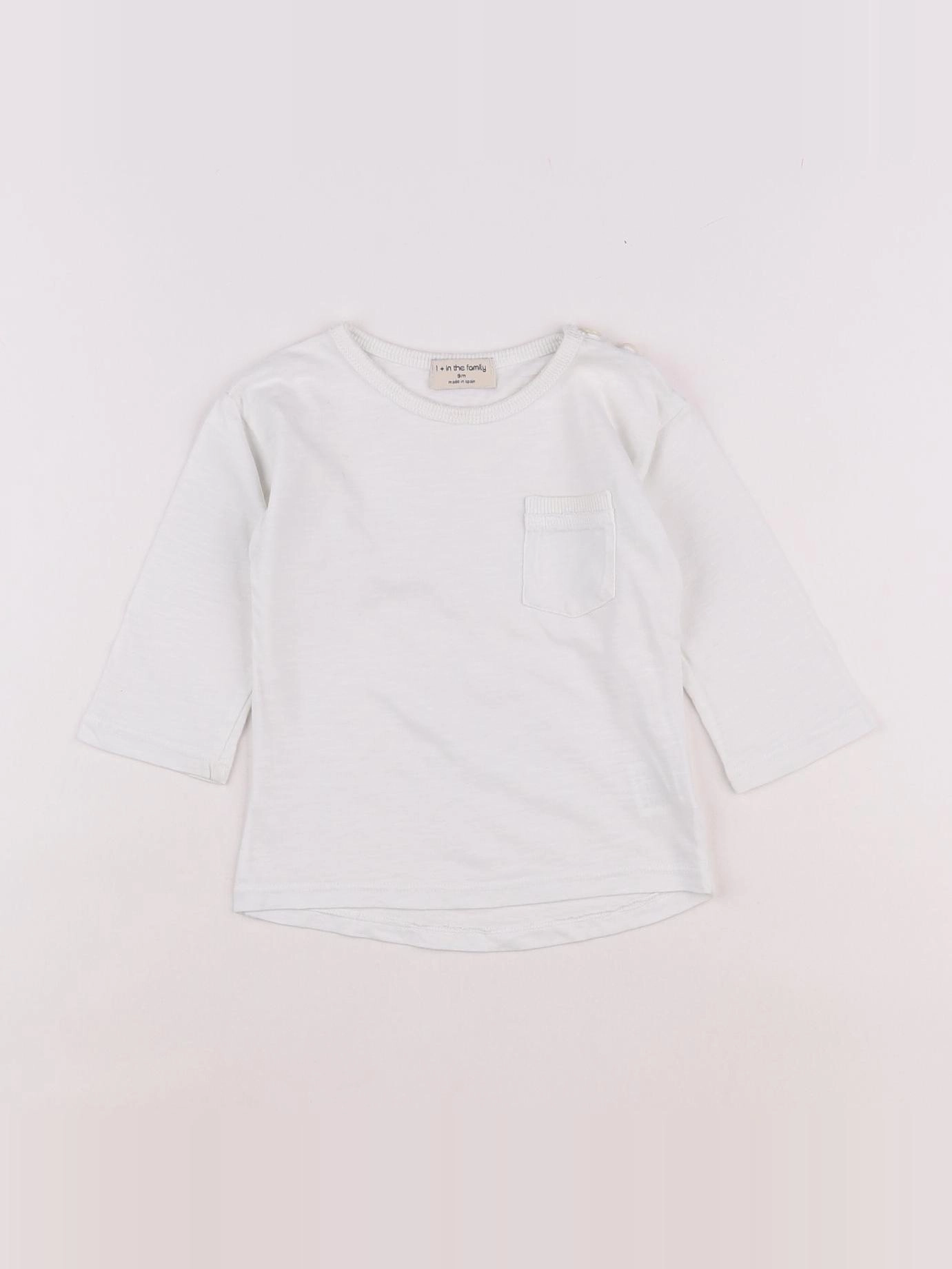 1+ In the family - tee-shirt blanc - 9 mois