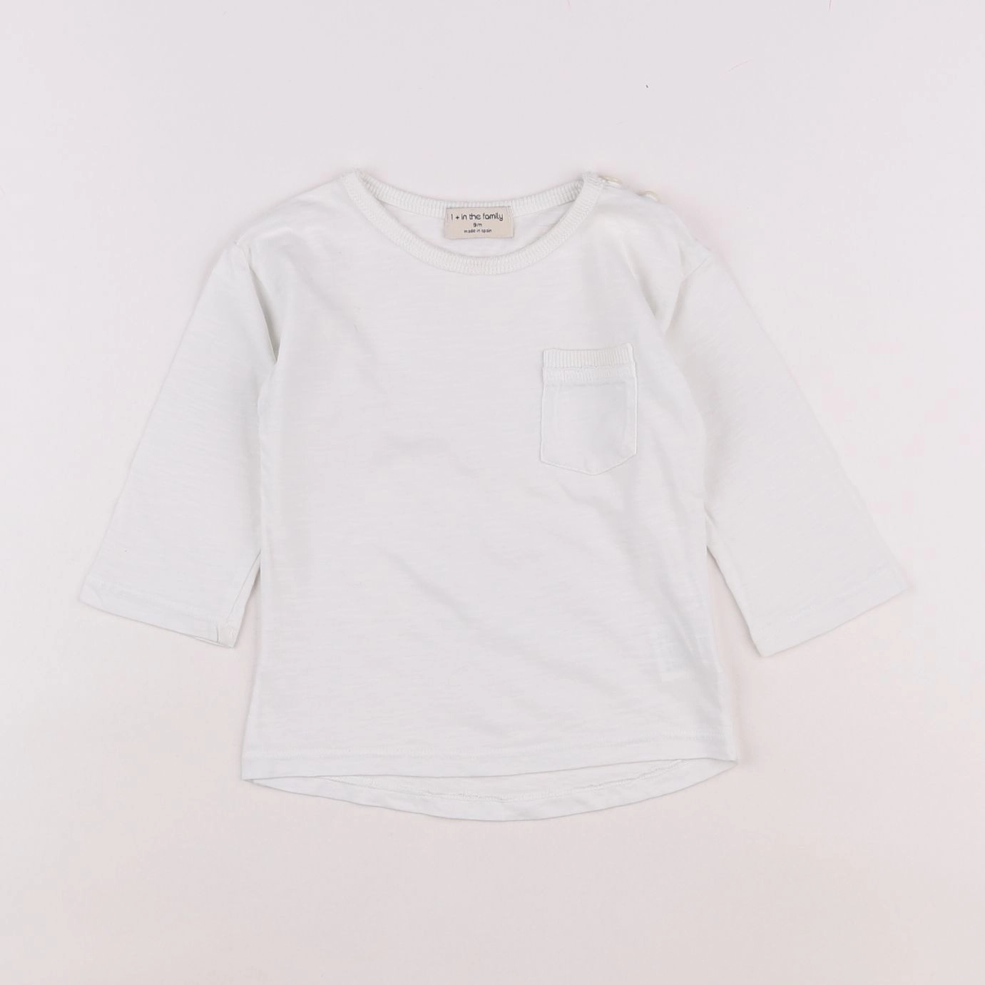 1+ In the family - tee-shirt blanc - 9 mois