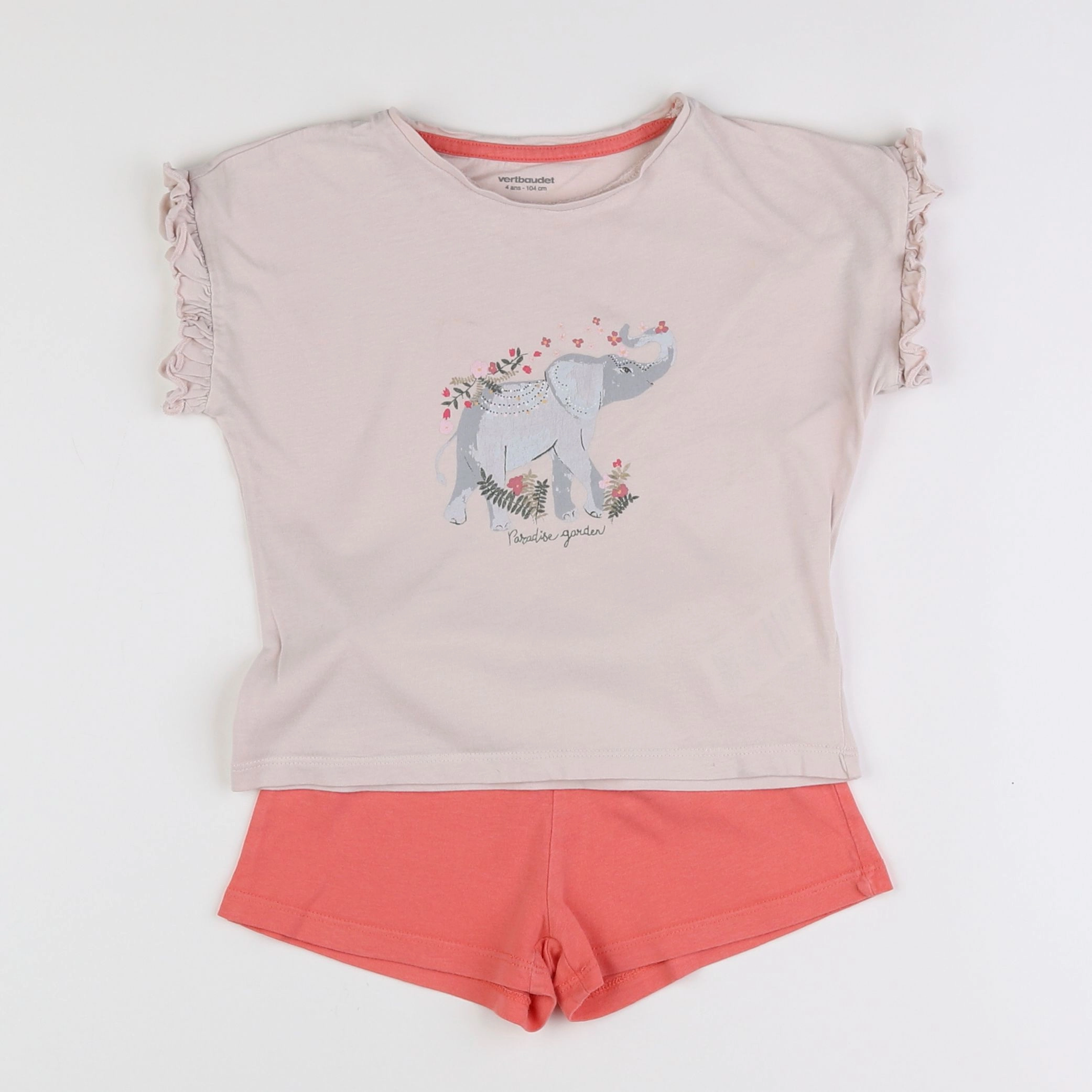 Vertbaudet - pyjama coton rose - 4 ans