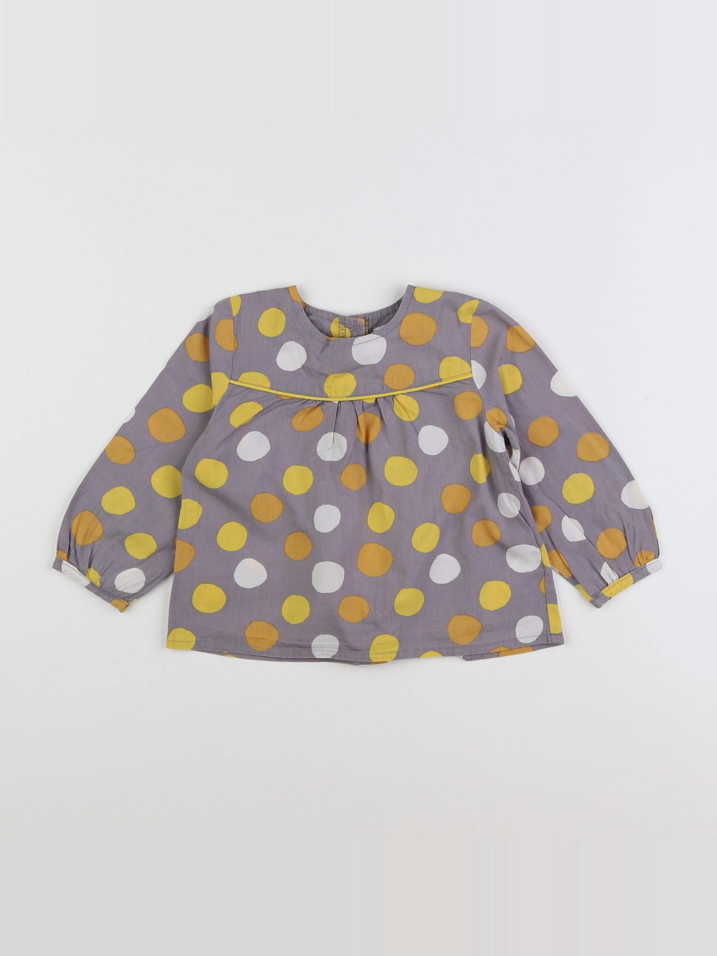 Vertbaudet - blouse gris, jaune - 2 ans