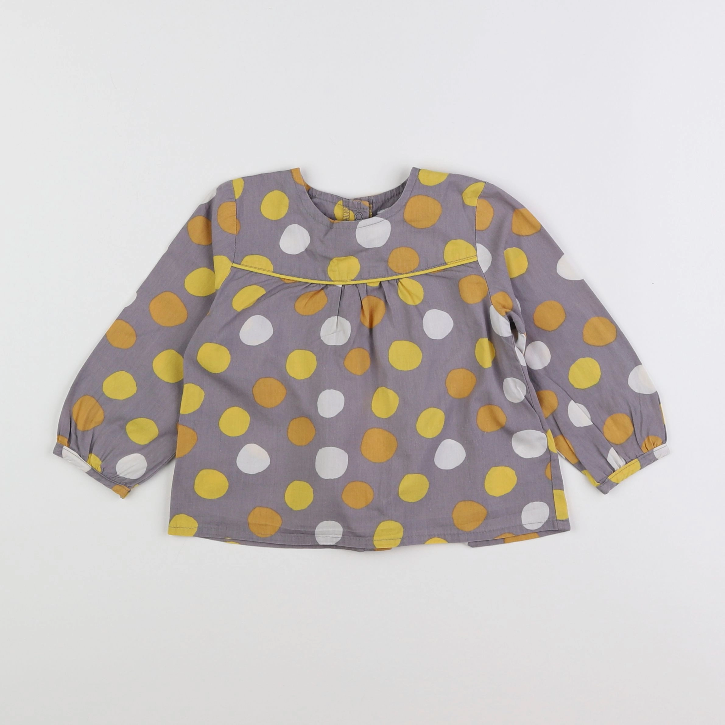 Vertbaudet - blouse gris, jaune - 2 ans