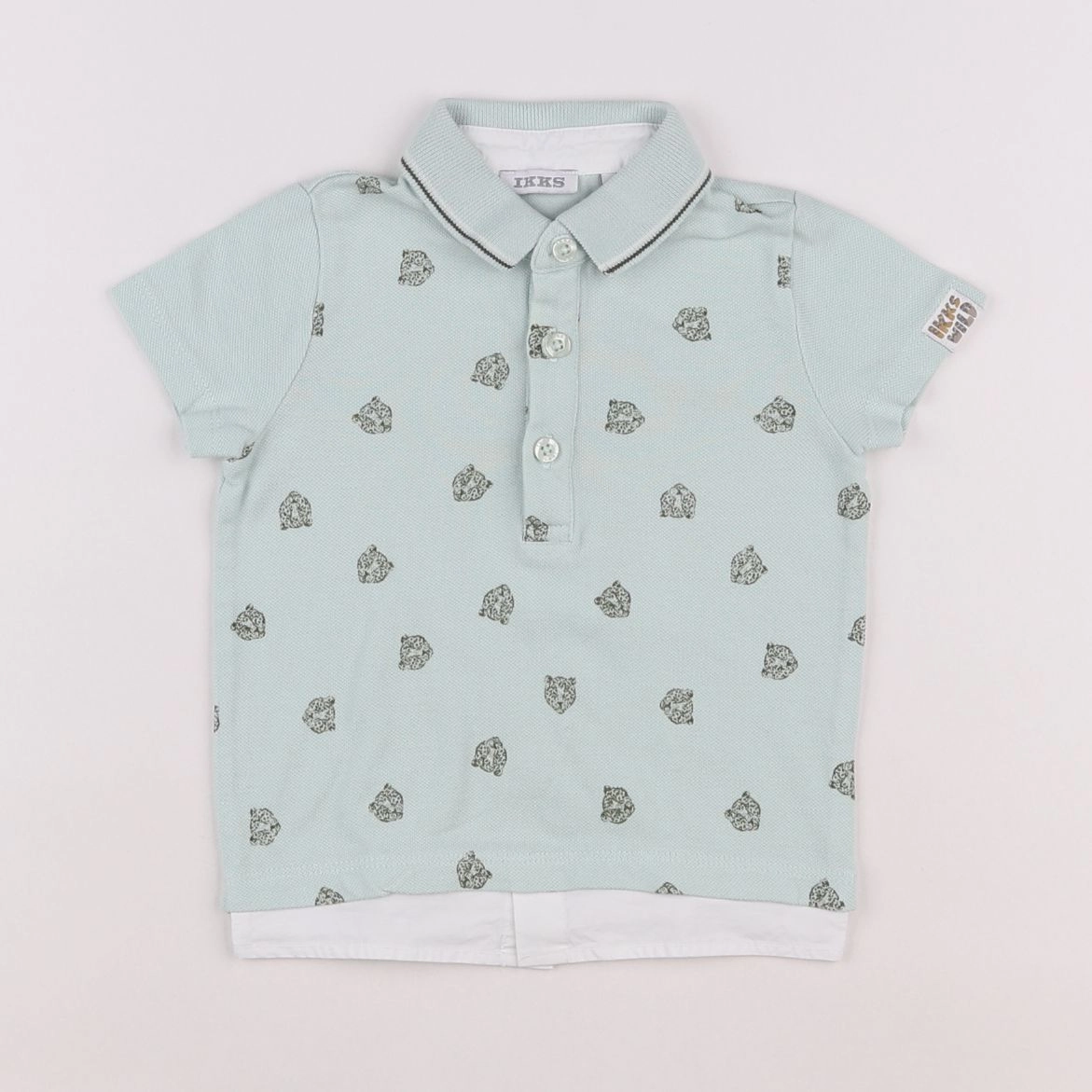 IKKS - polo bleu - 12 mois
