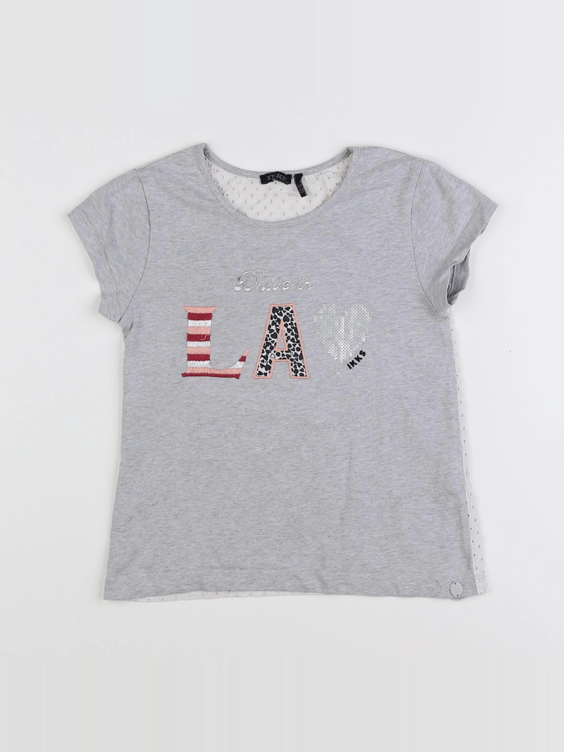 IKKS - tee-shirt gris - 8 ans