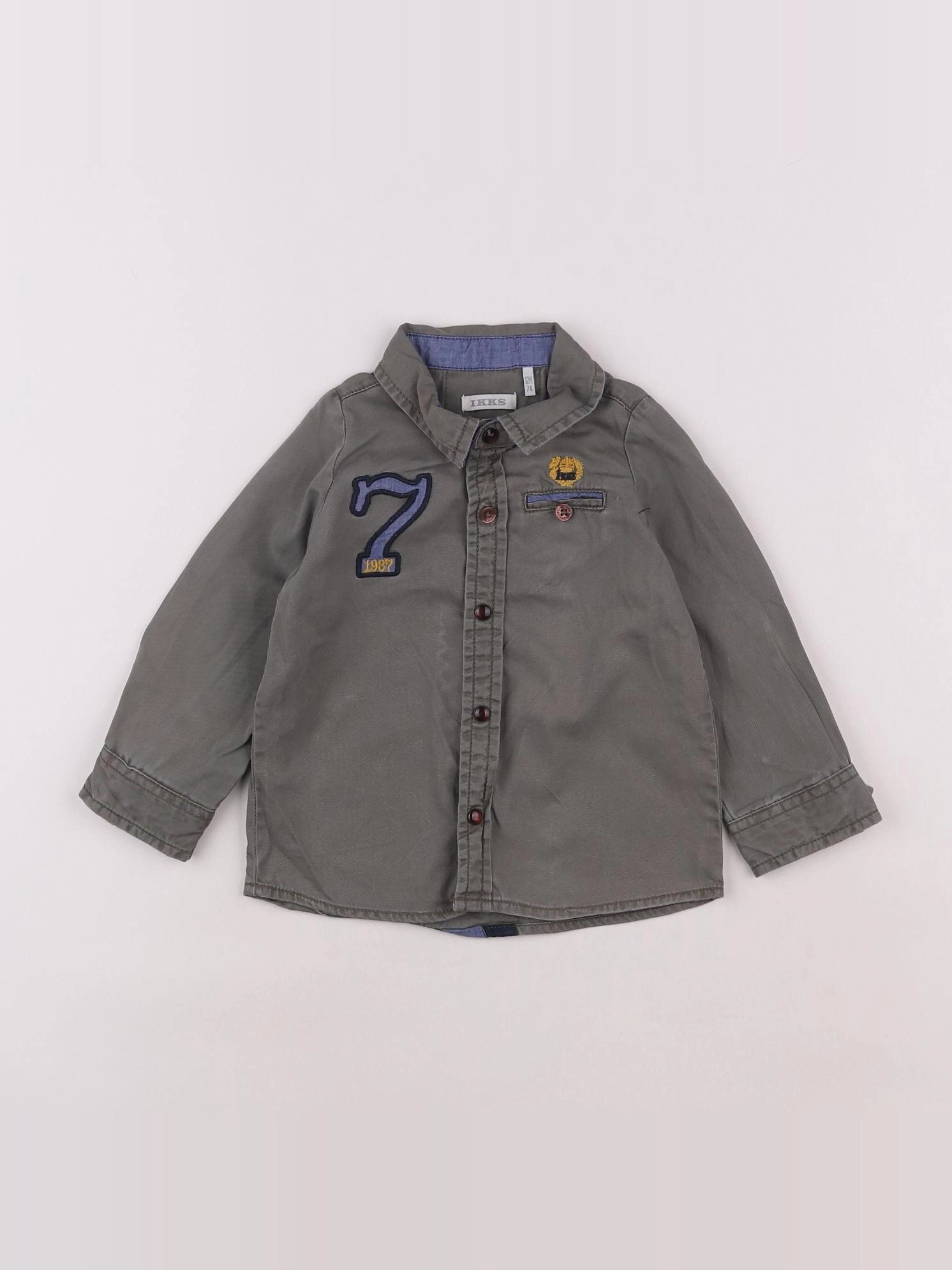 IKKS - chemise imprimé au dos vert - 12 mois