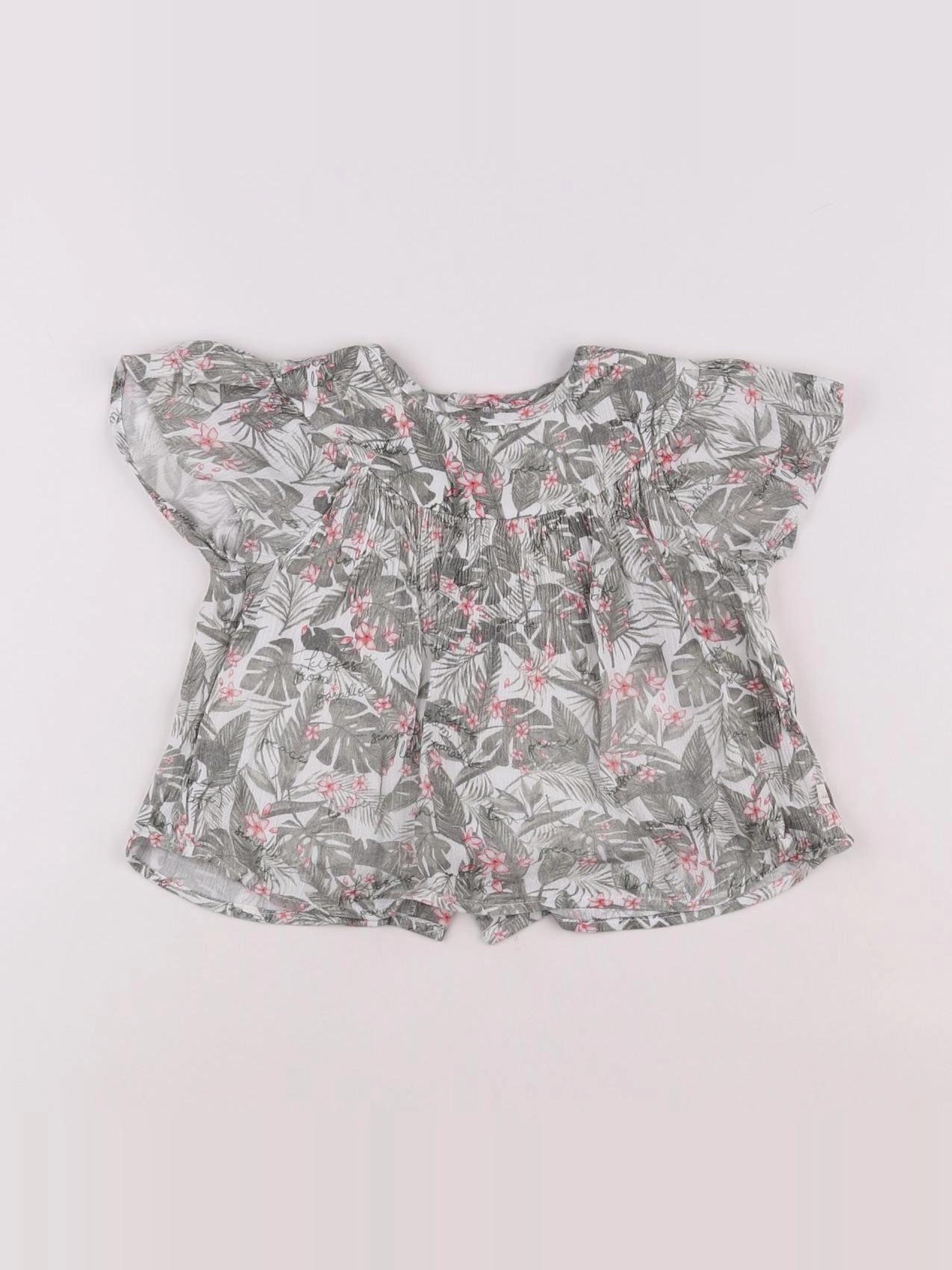 IKKS - blouse gris, rose - 18 mois