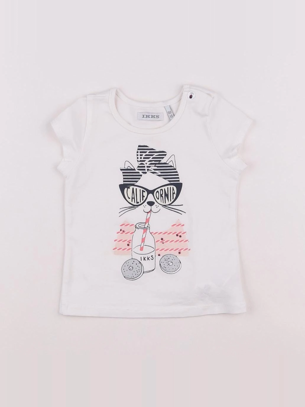 IKKS - tee-shirt blanc - 6 mois