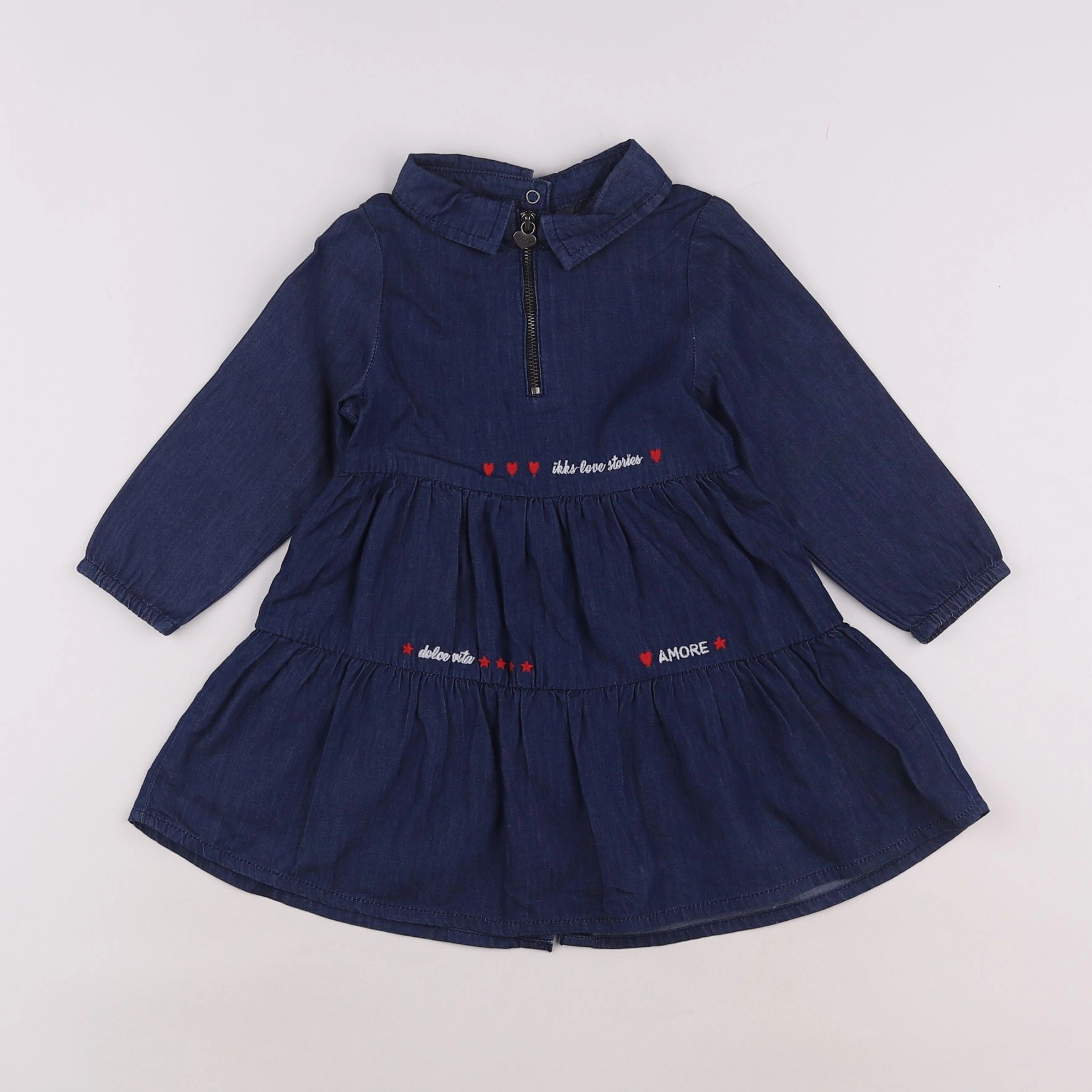 IKKS - robe bleu - 2 ans