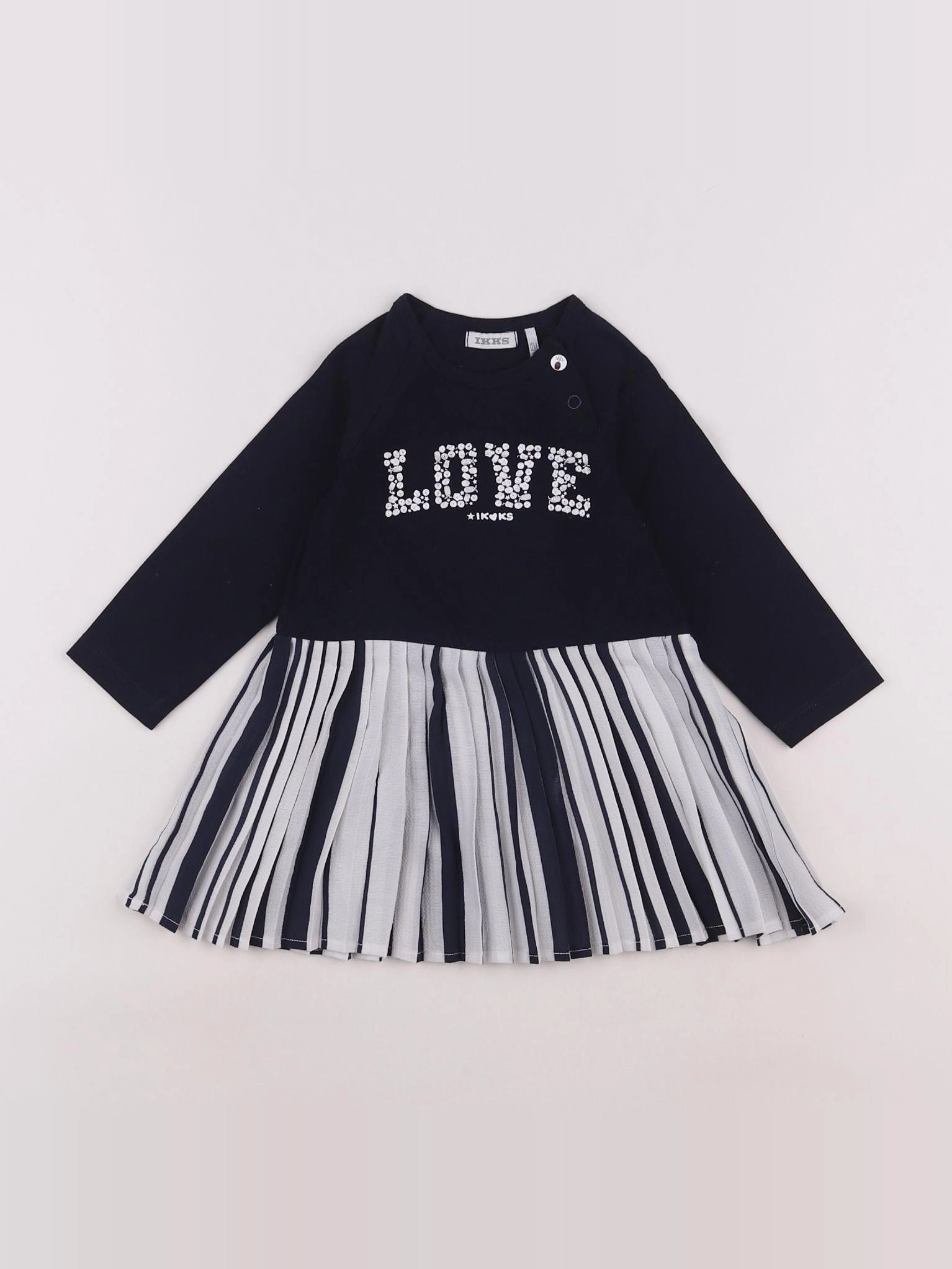 IKKS - robe bleu, blanc - 12 mois