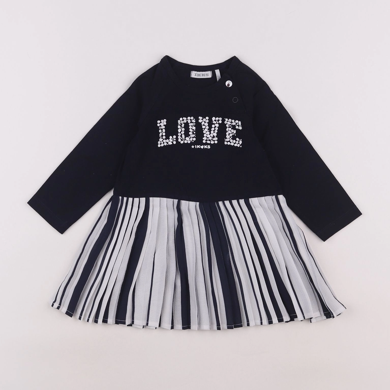 IKKS - robe bleu, blanc - 12 mois
