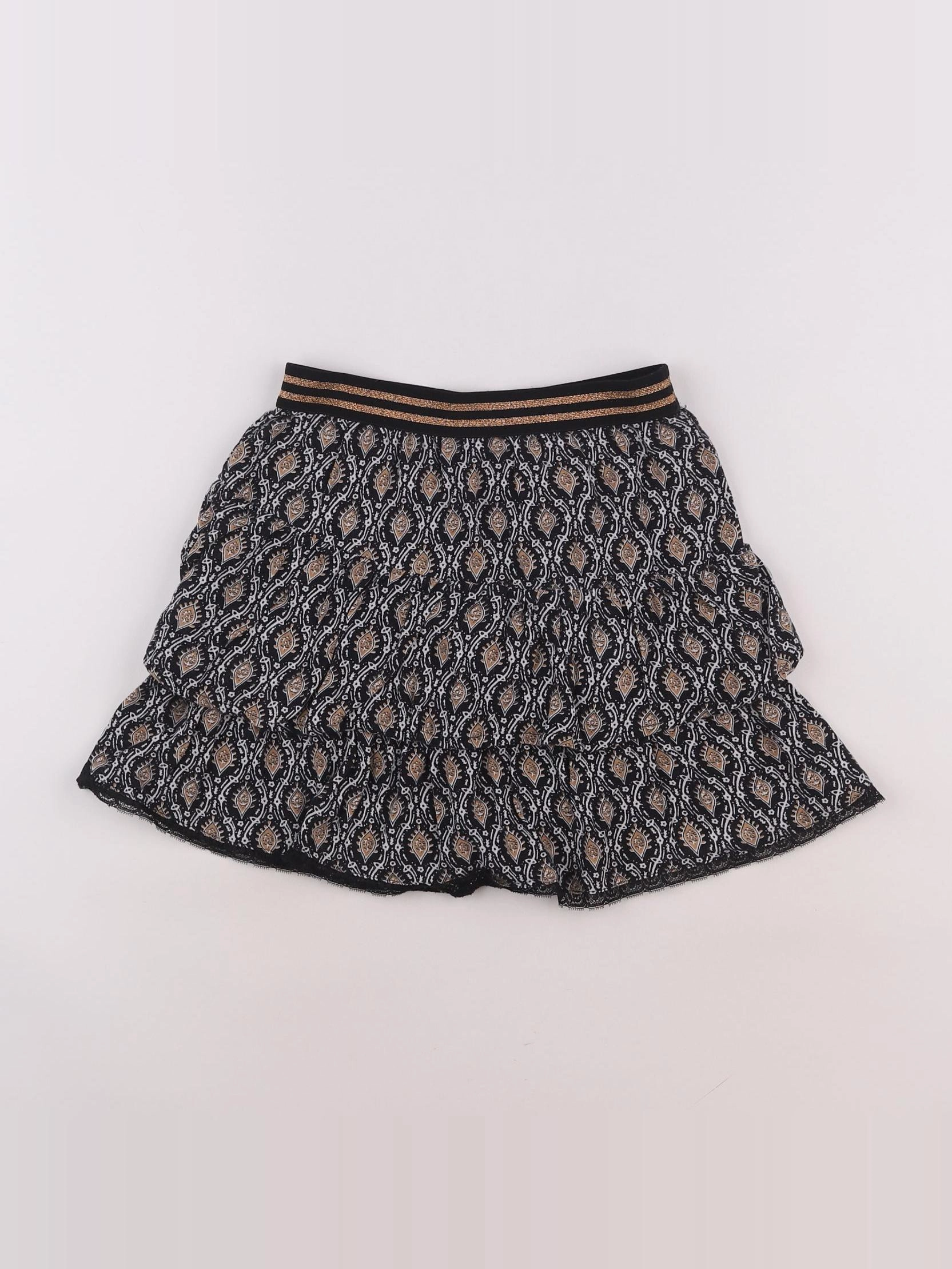 IKKS - jupe noir, beige - 10 ans