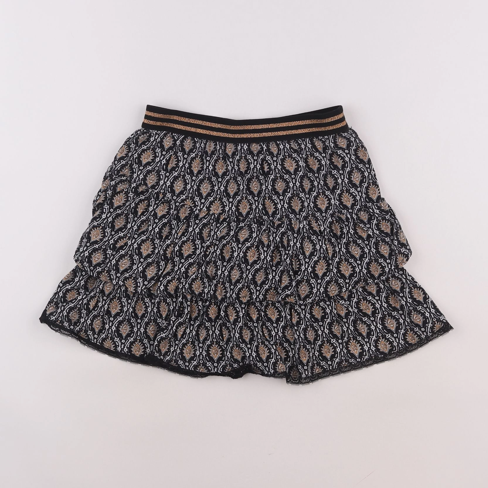 IKKS - jupe noir, beige - 10 ans