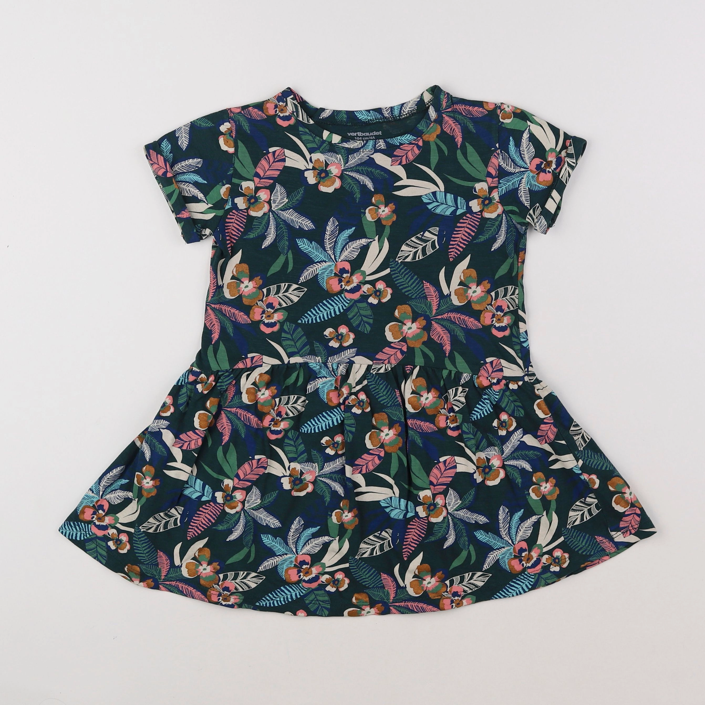Vertbaudet - robe vert - 4 ans