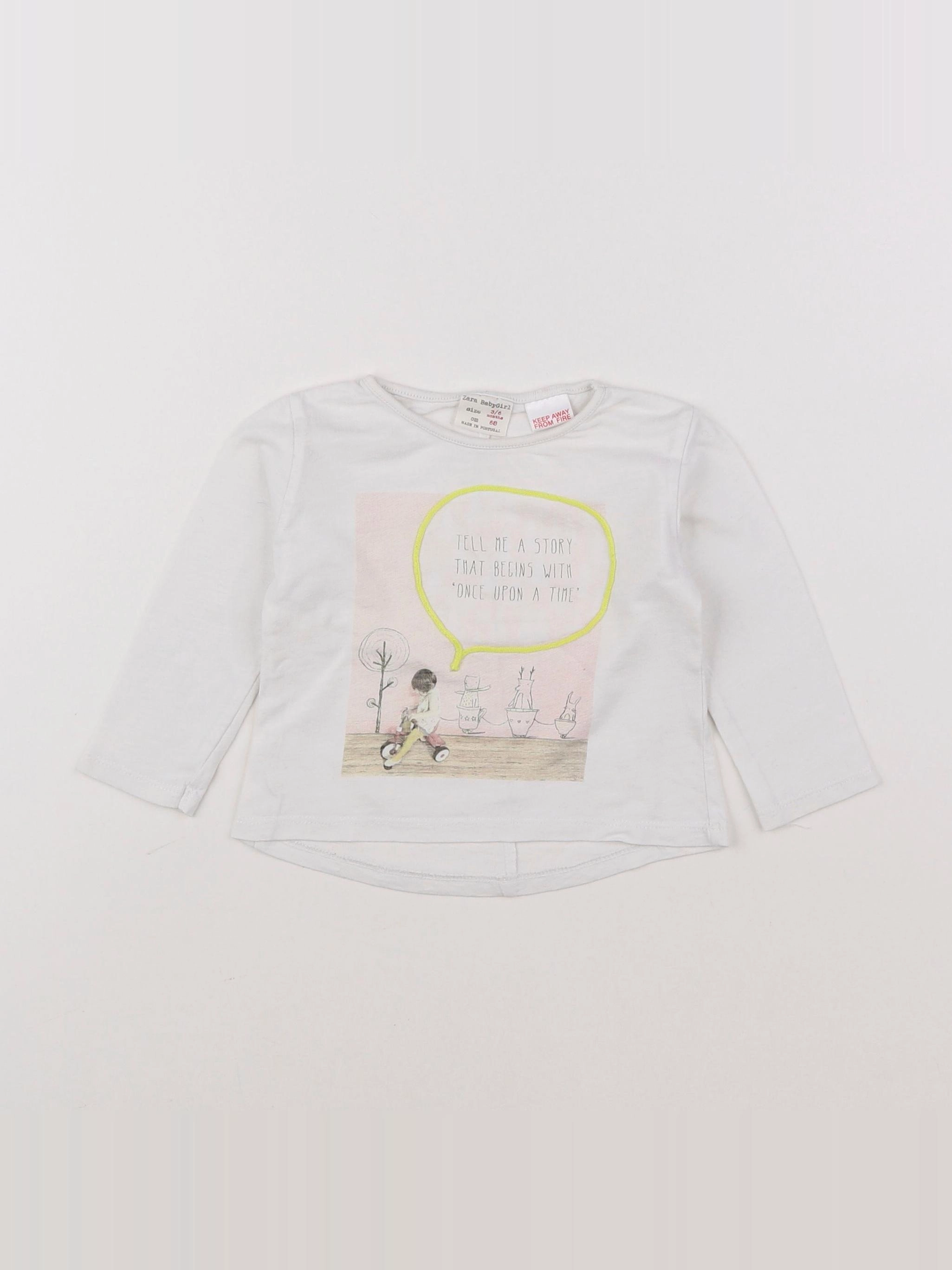 Zara - tee-shirt blanc - 3/6 mois